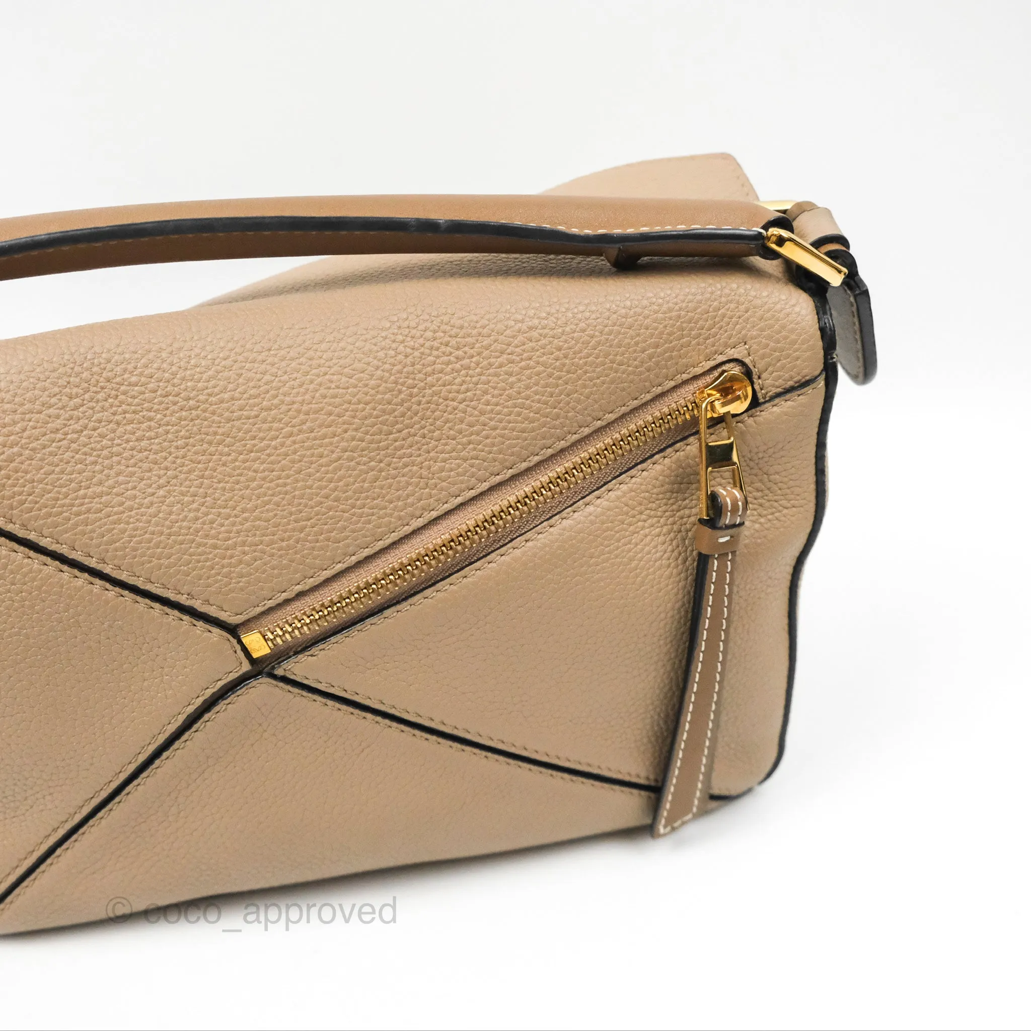 Loewe Small Puzzle Bag Sand Mink Grained Calfskin