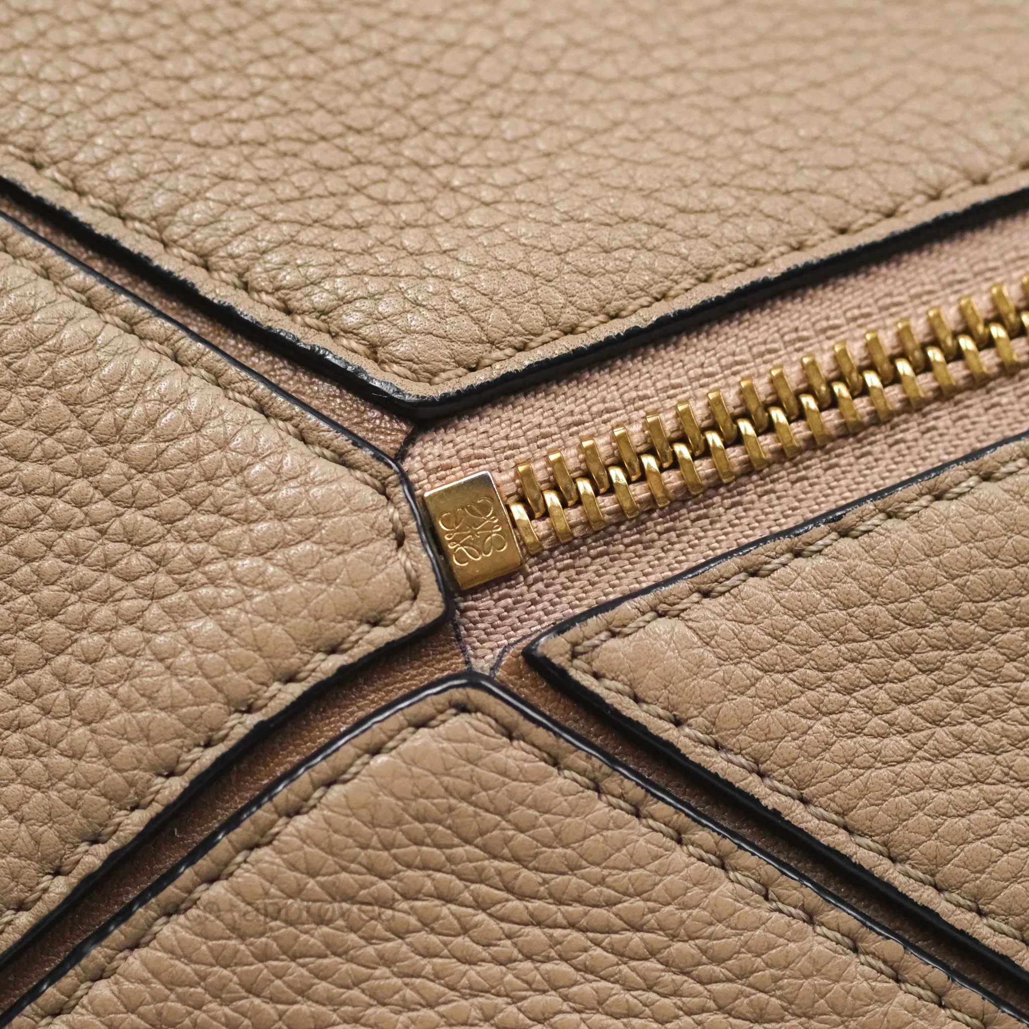 Loewe Small Puzzle Bag Sand Mink Grained Calfskin
