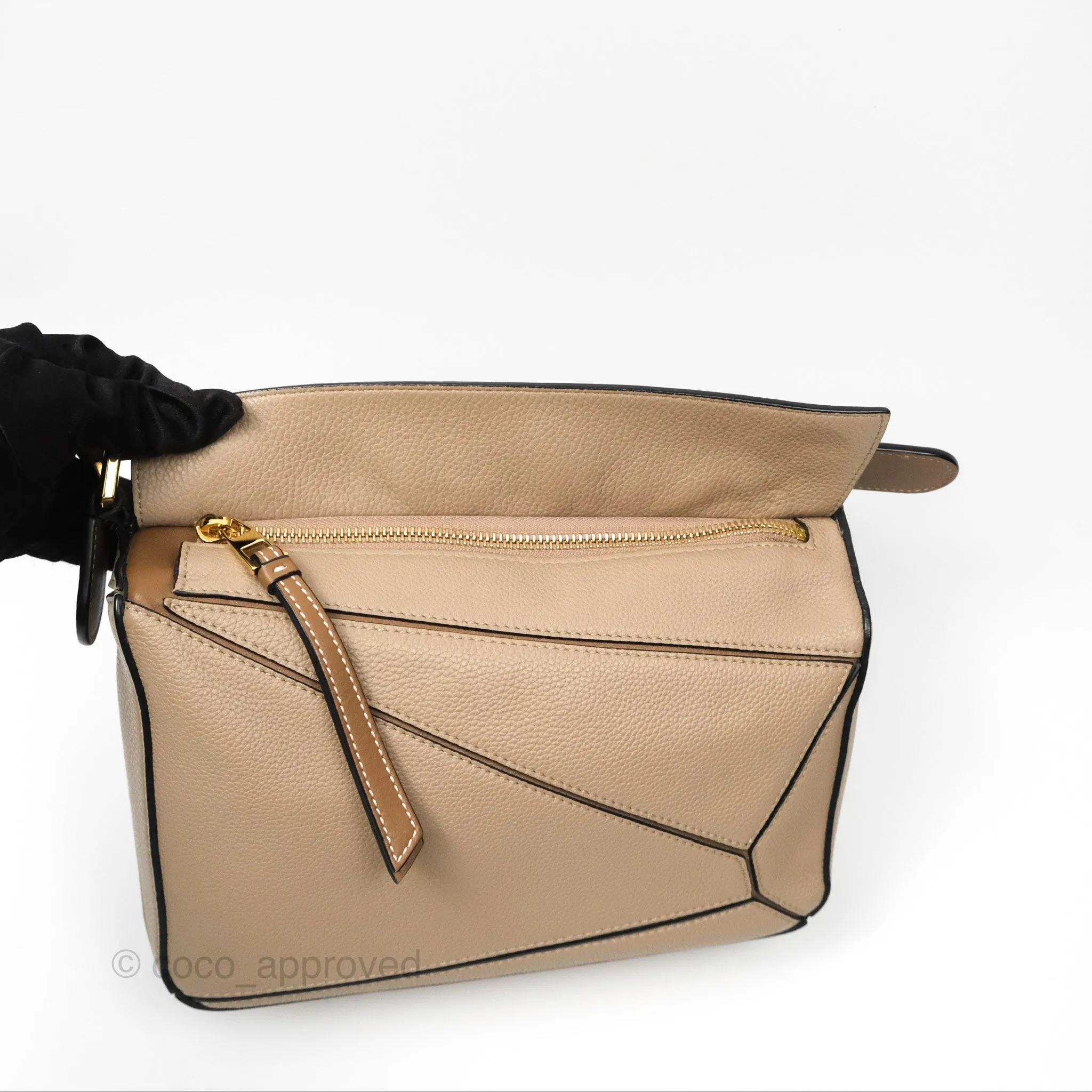 Loewe Small Puzzle Bag Sand Mink Grained Calfskin