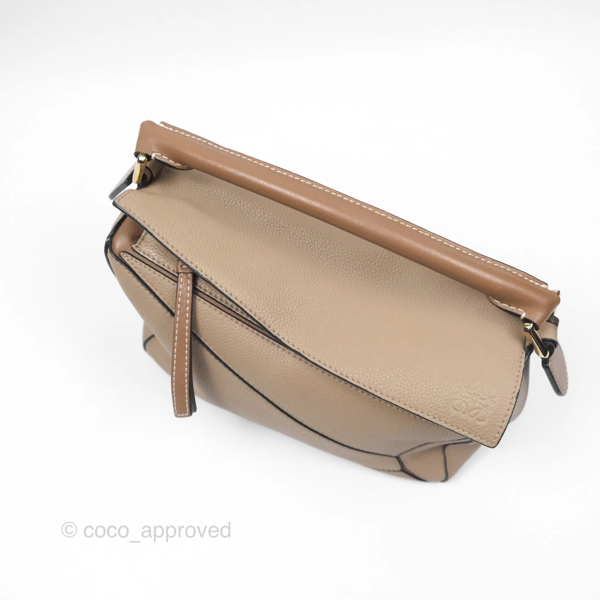 Loewe Small Puzzle Bag Sand Mink Grained Calfskin