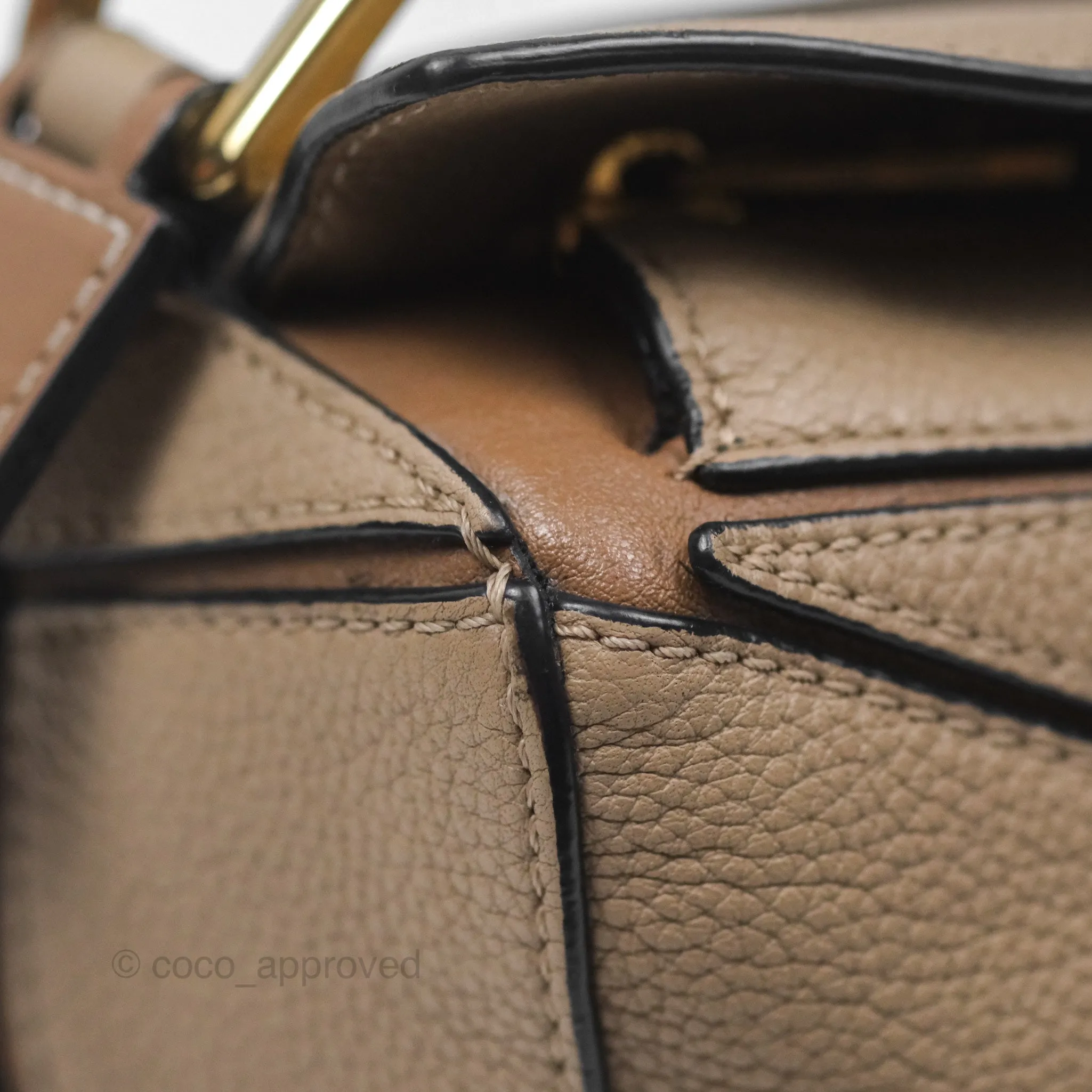 Loewe Small Puzzle Bag Sand Mink Grained Calfskin