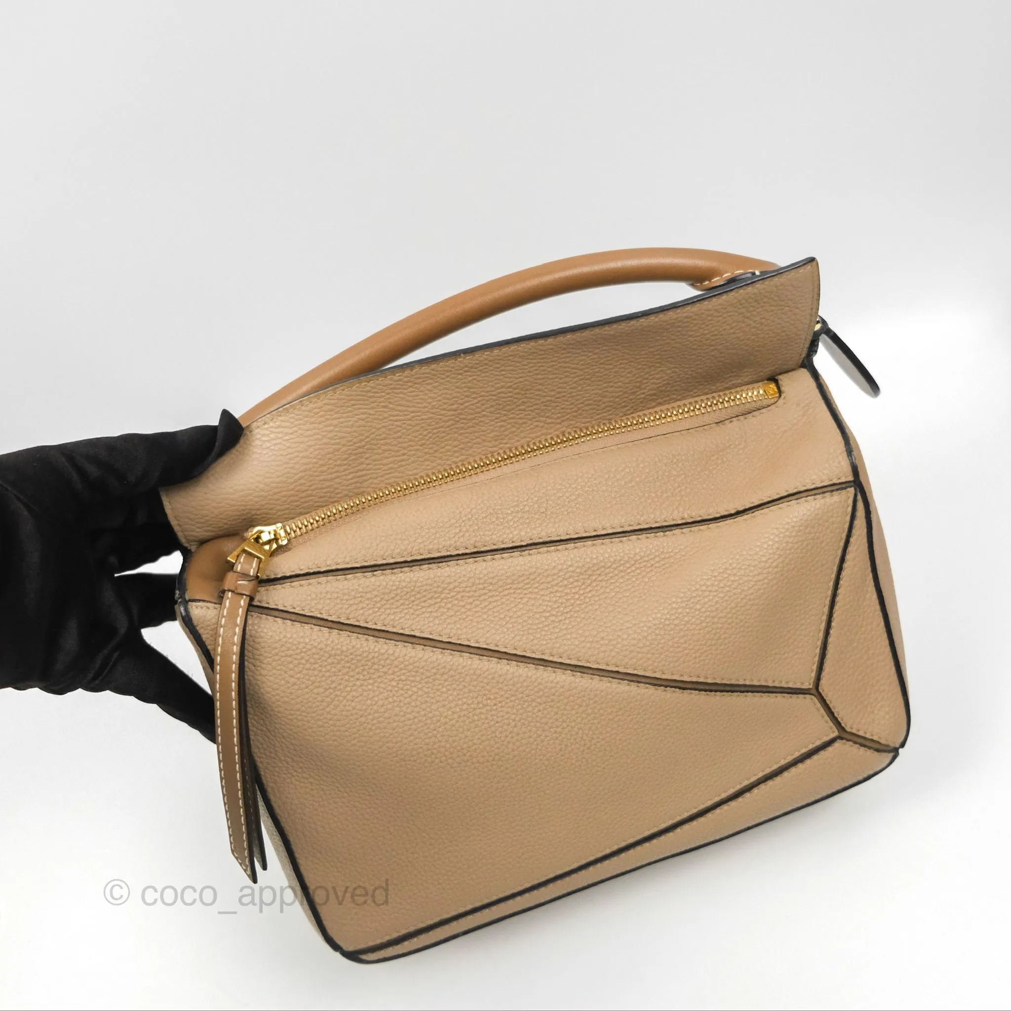 Loewe Small Puzzle Bag Sand Mink Grained Calfskin