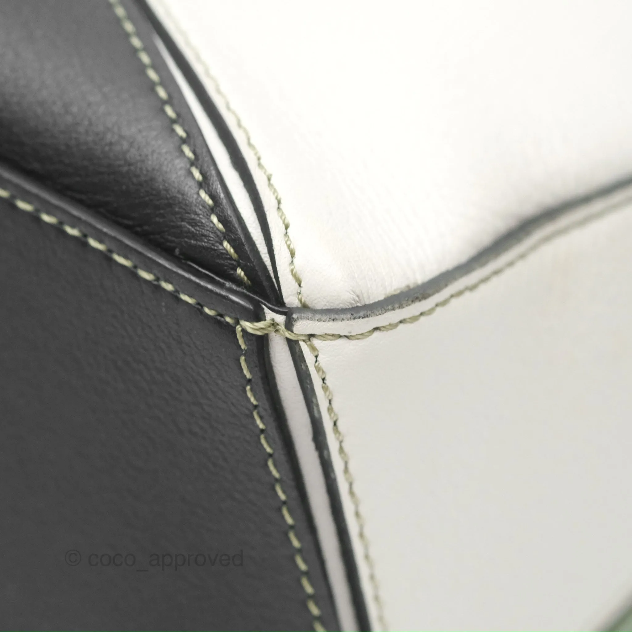 Loewe Small Puzzle Bag Soft White/ Rosemary Calfskin Silver Hardware