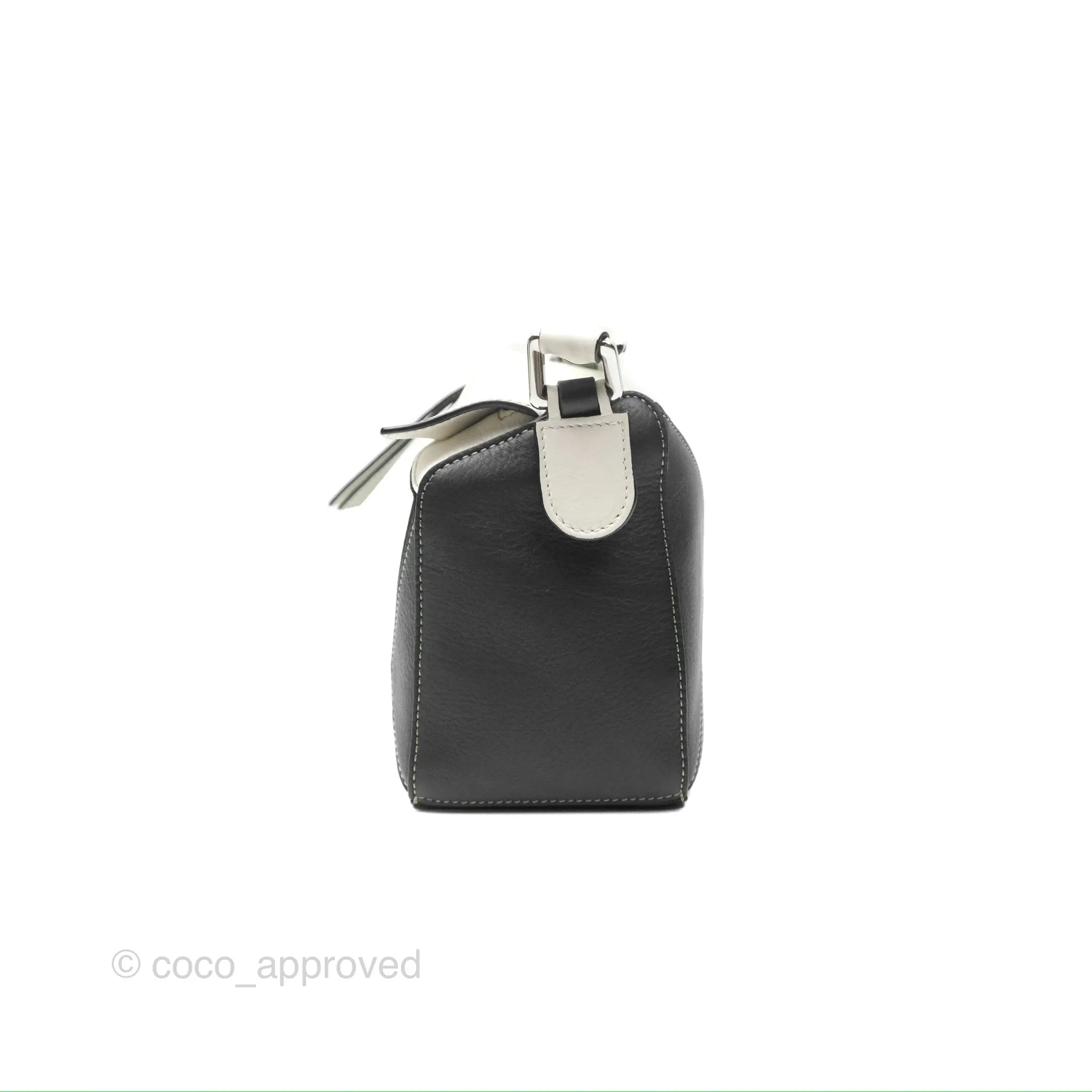 Loewe Small Puzzle Bag Soft White/ Rosemary Calfskin Silver Hardware