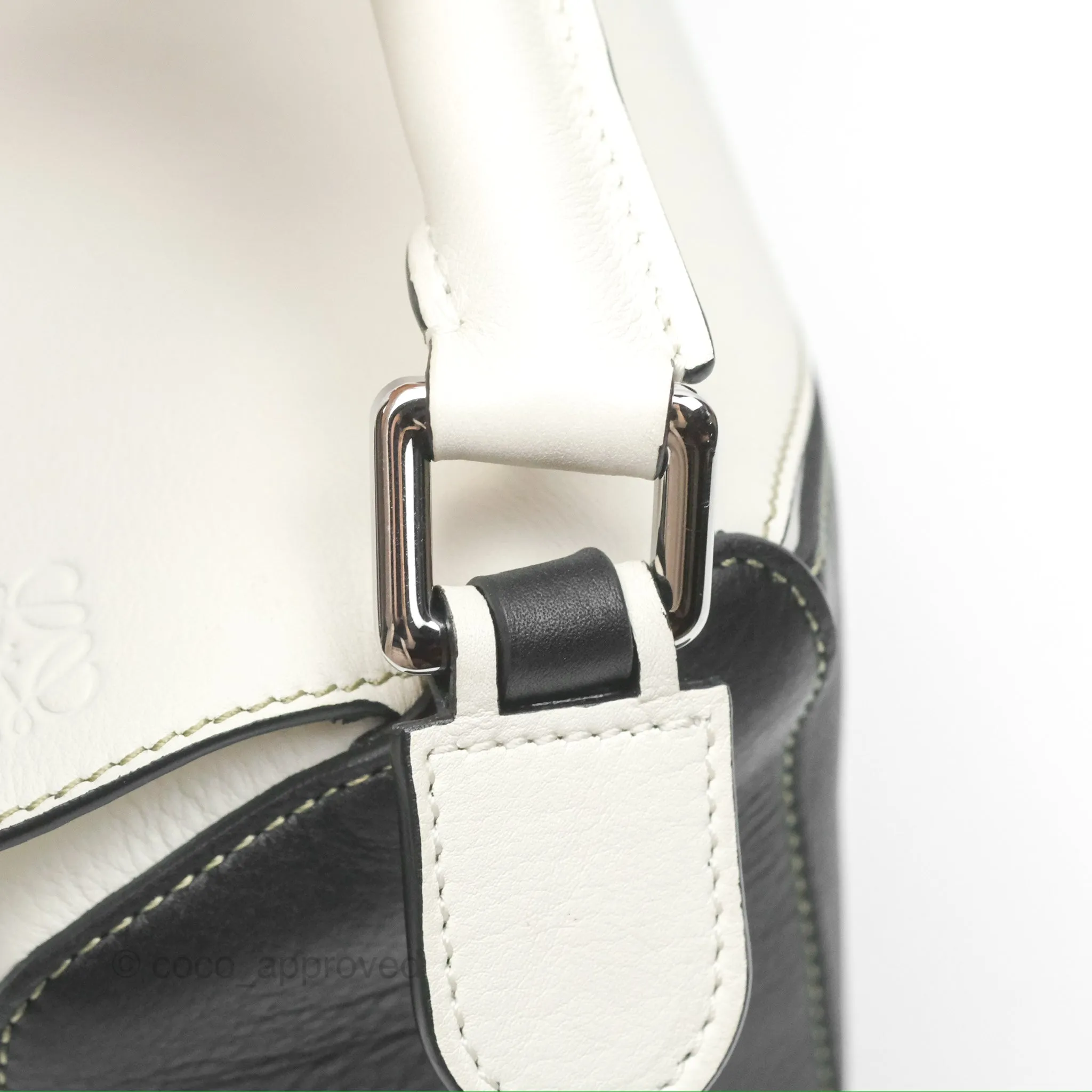 Loewe Small Puzzle Bag Soft White/ Rosemary Calfskin Silver Hardware