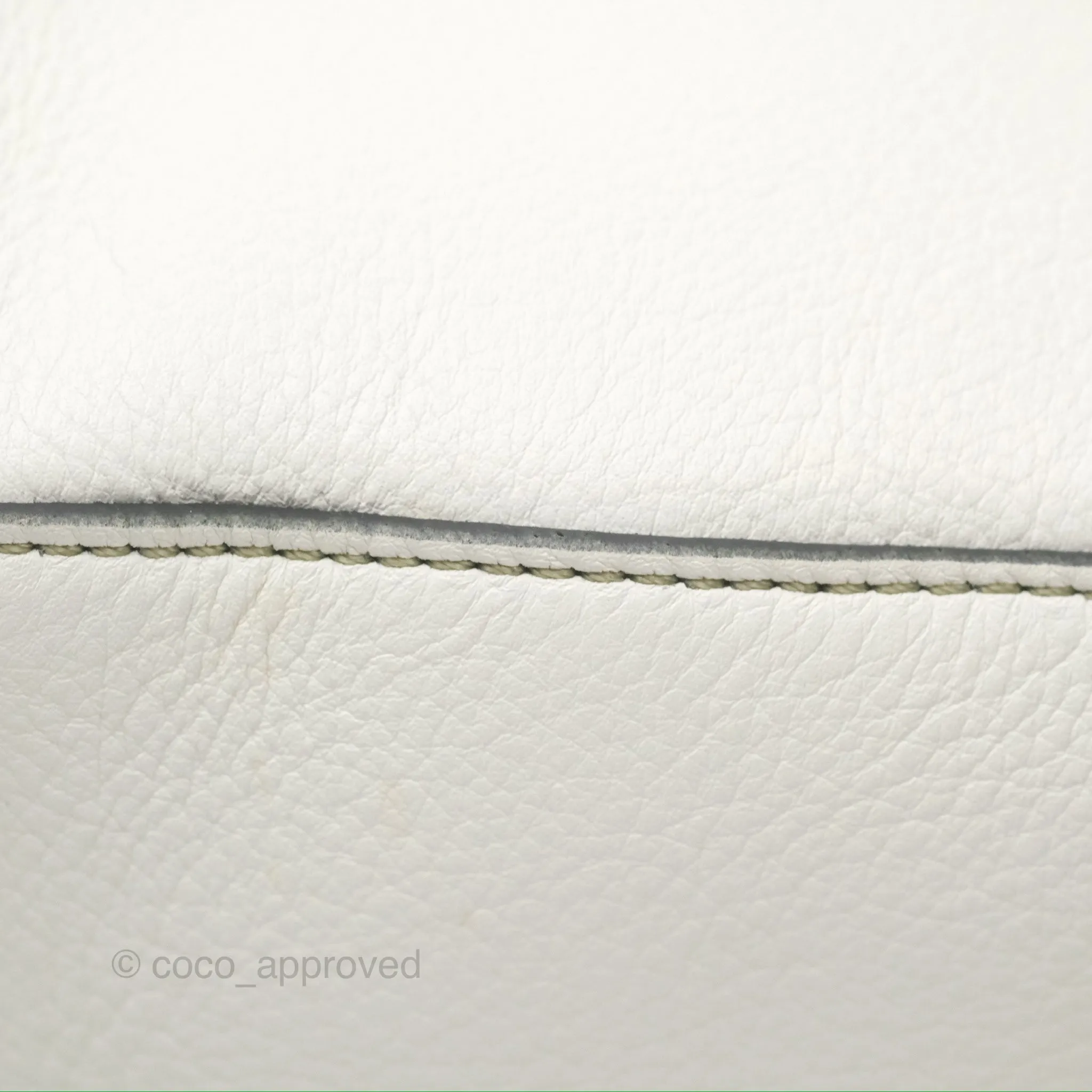Loewe Small Puzzle Bag Soft White/ Rosemary Calfskin Silver Hardware