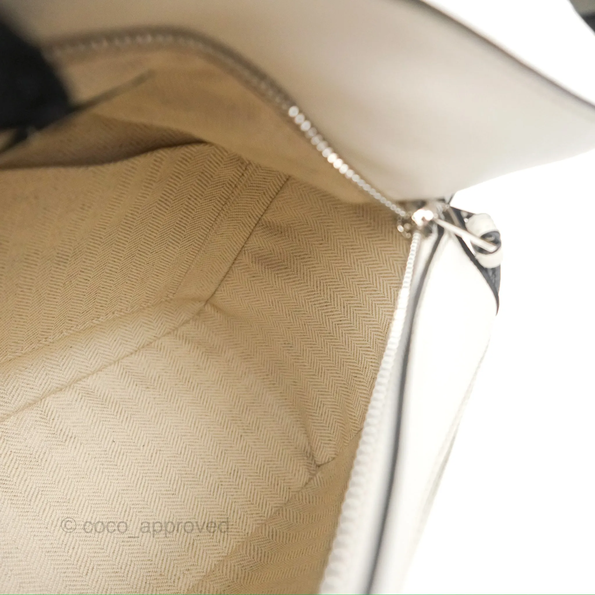 Loewe Small Puzzle Bag Soft White/ Rosemary Calfskin Silver Hardware