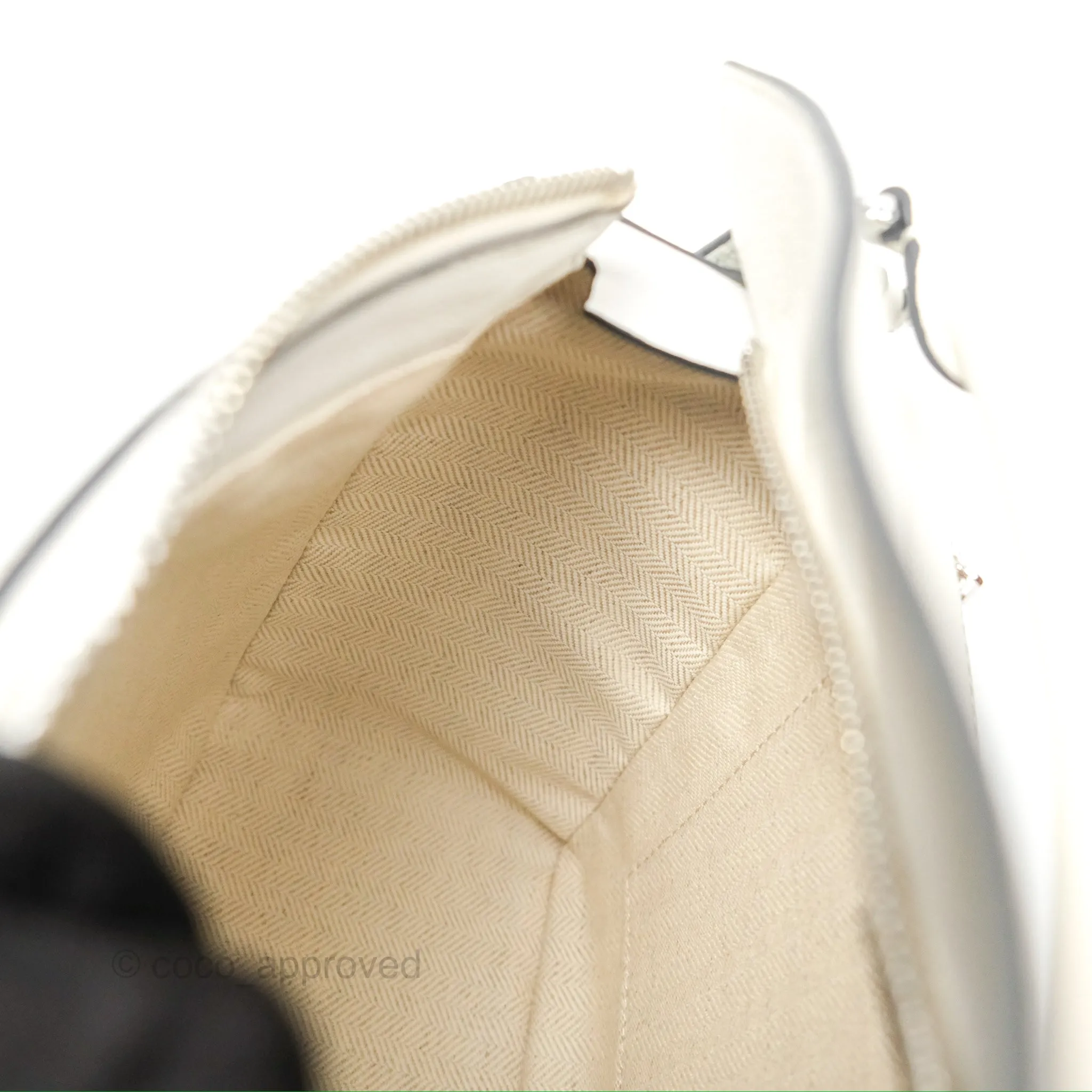 Loewe Small Puzzle Bag Soft White/ Rosemary Calfskin Silver Hardware