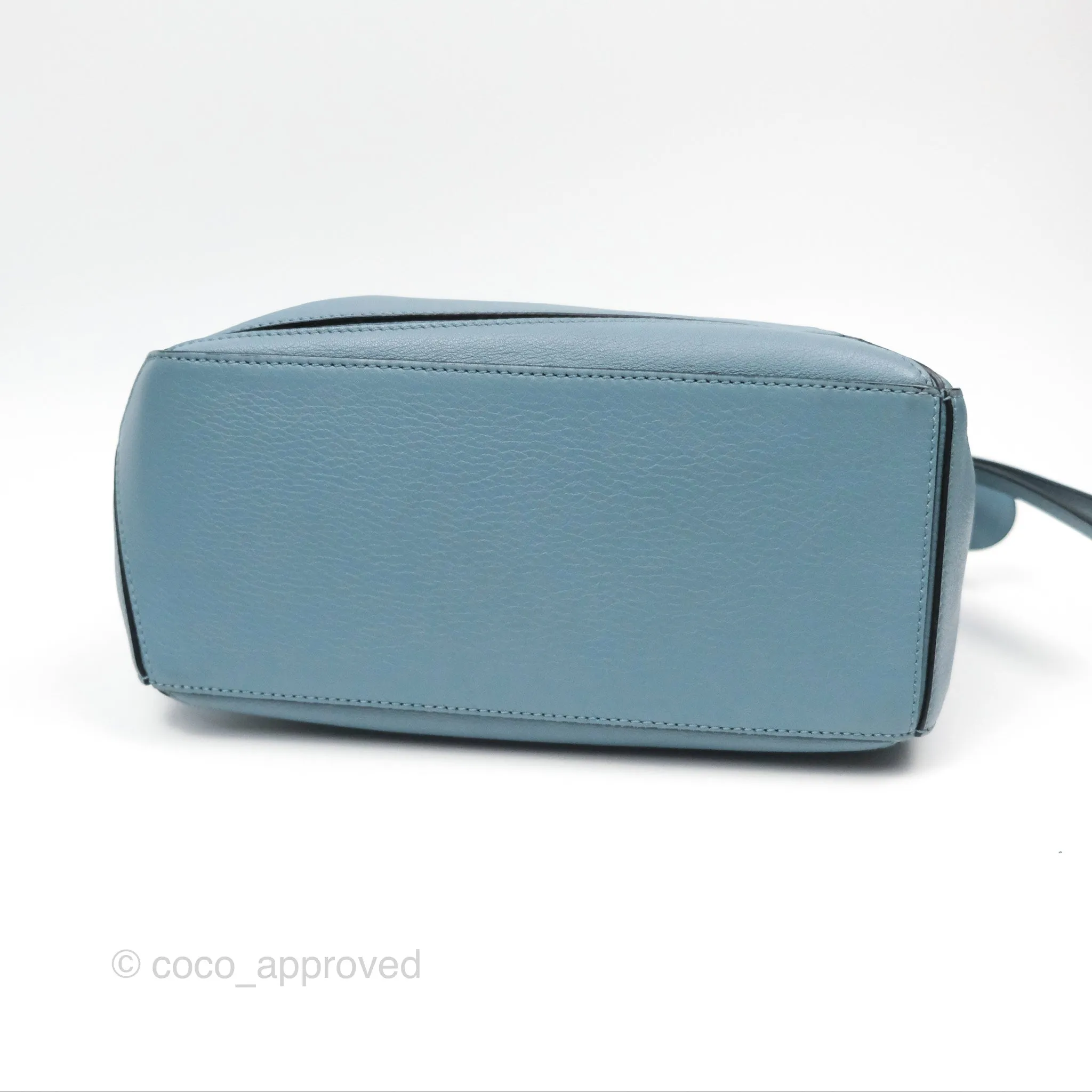 Loewe Small Puzzle Bag Stone Blue Calfskin Gold Hardware
