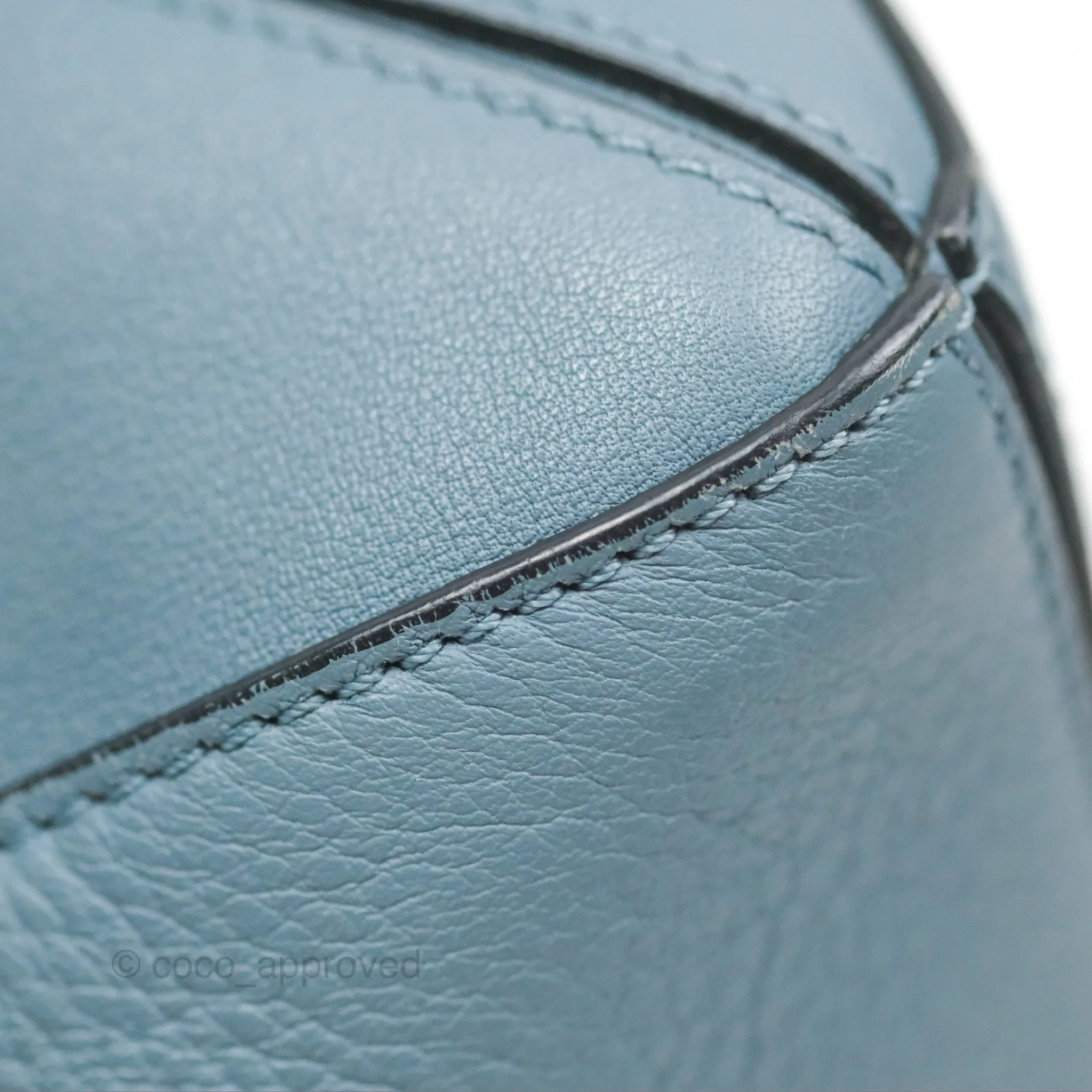 Loewe Small Puzzle Bag Stone Blue Calfskin Gold Hardware