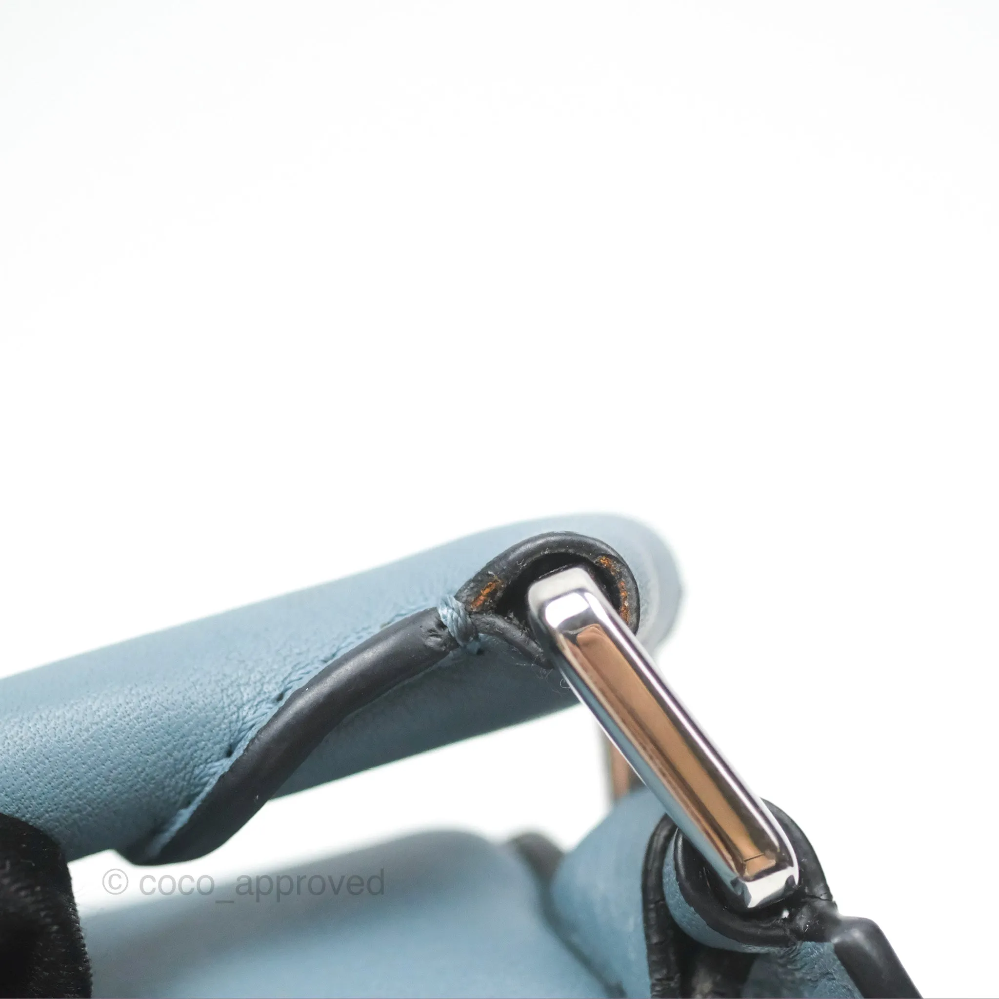 Loewe Small Puzzle Bag Stone Blue Calfskin Gold Hardware