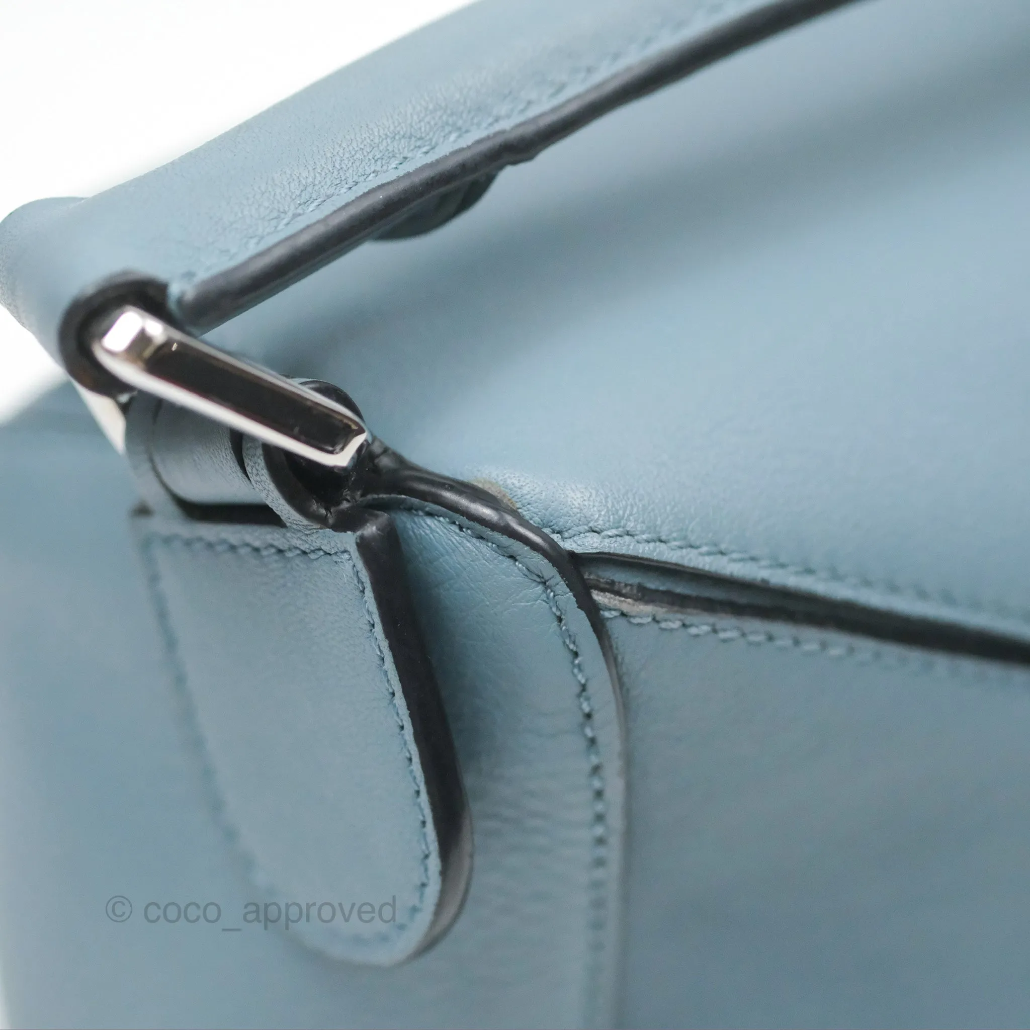 Loewe Small Puzzle Bag Stone Blue Calfskin Gold Hardware