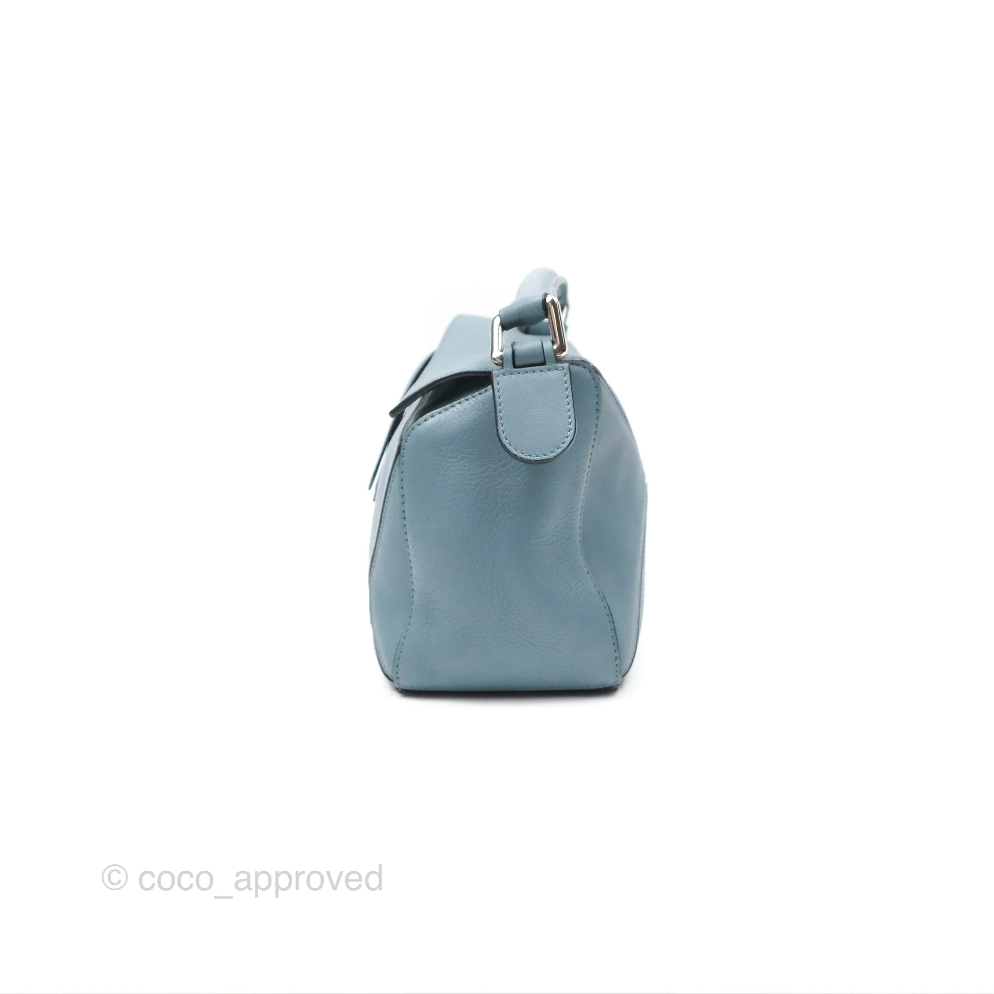 Loewe Small Puzzle Bag Stone Blue Calfskin Gold Hardware