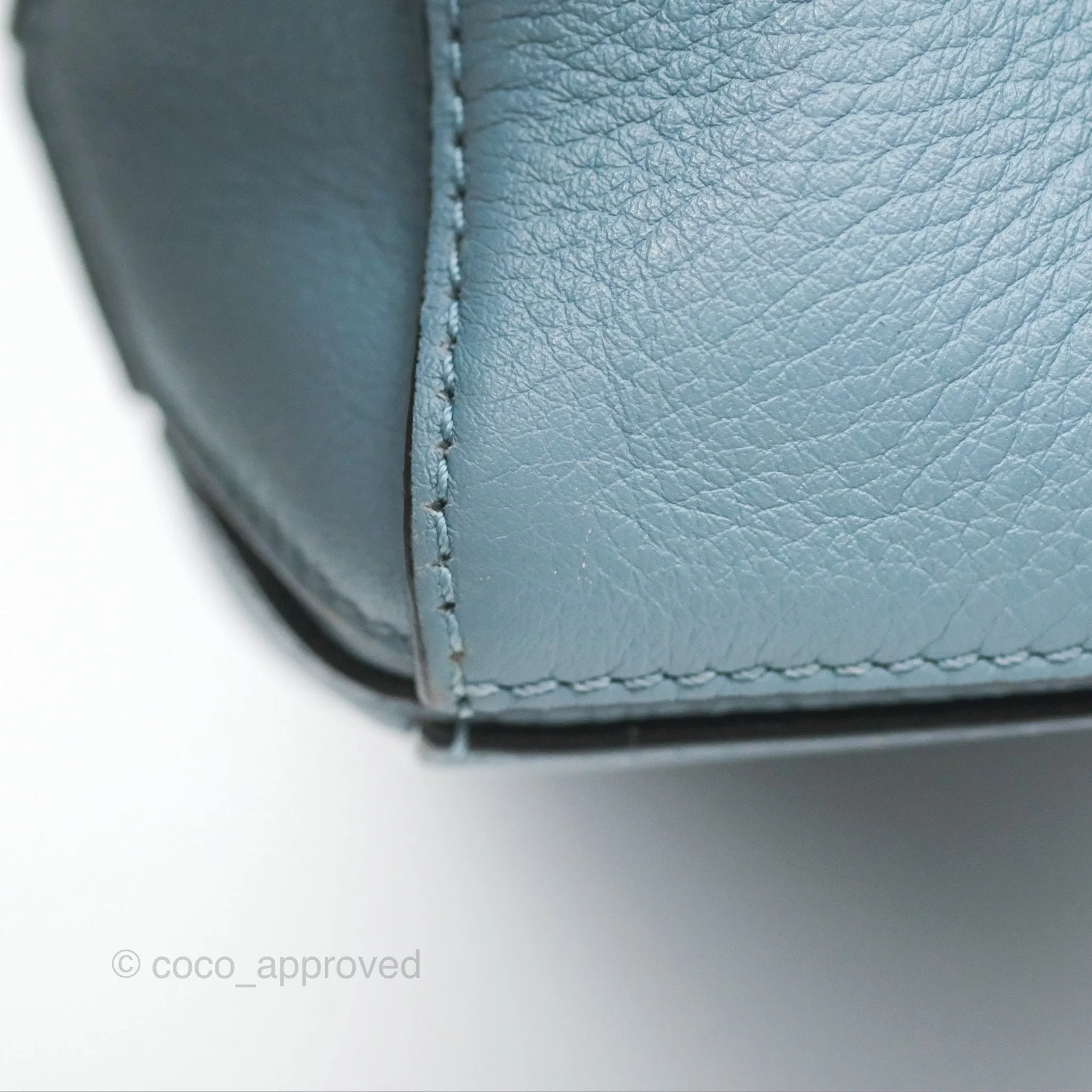 Loewe Small Puzzle Bag Stone Blue Calfskin Gold Hardware