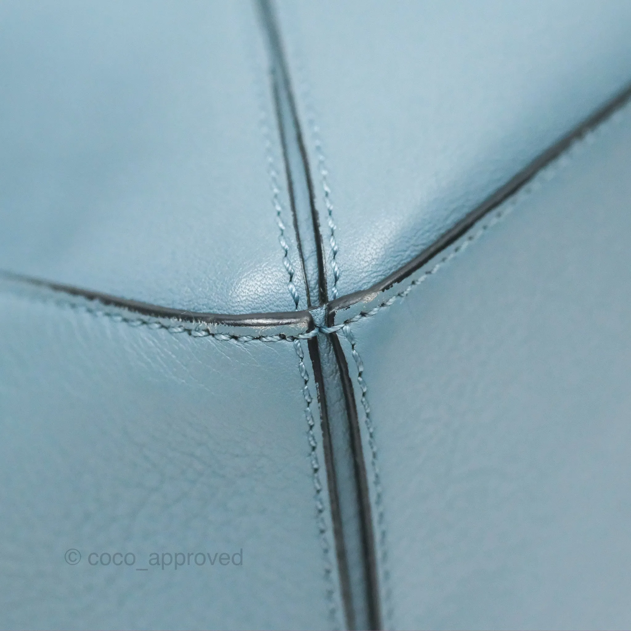 Loewe Small Puzzle Bag Stone Blue Calfskin Gold Hardware