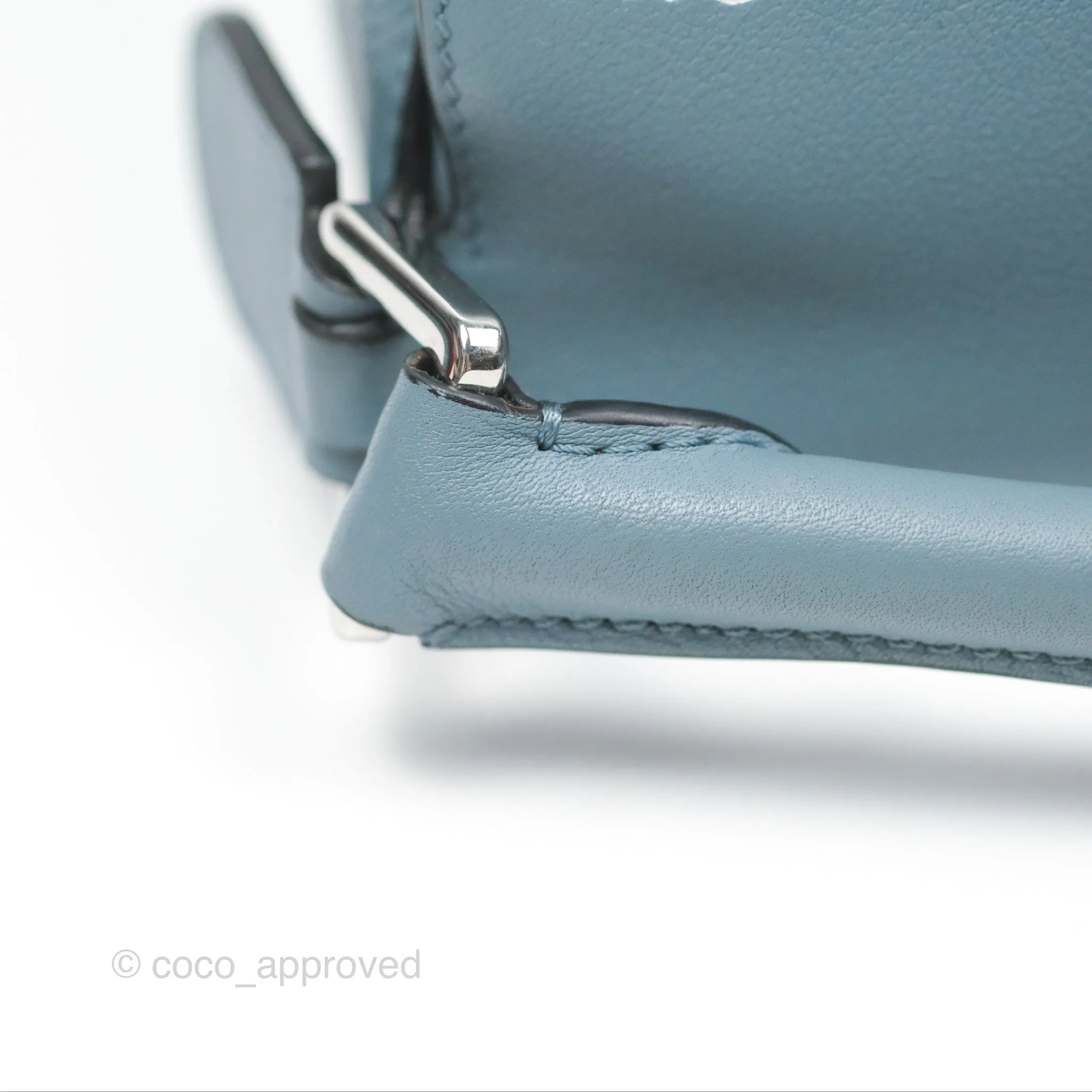 Loewe Small Puzzle Bag Stone Blue Calfskin Gold Hardware