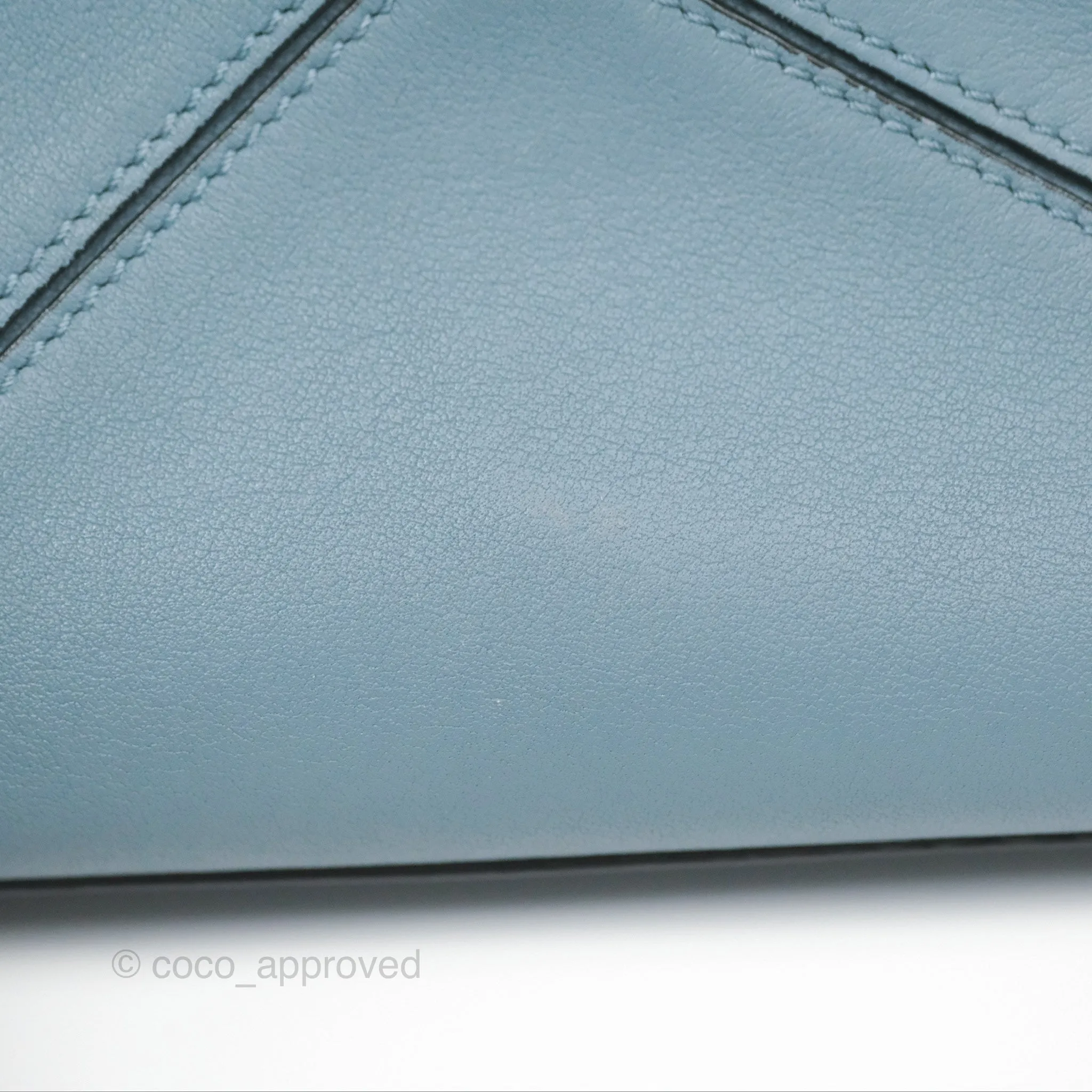 Loewe Small Puzzle Bag Stone Blue Calfskin Gold Hardware