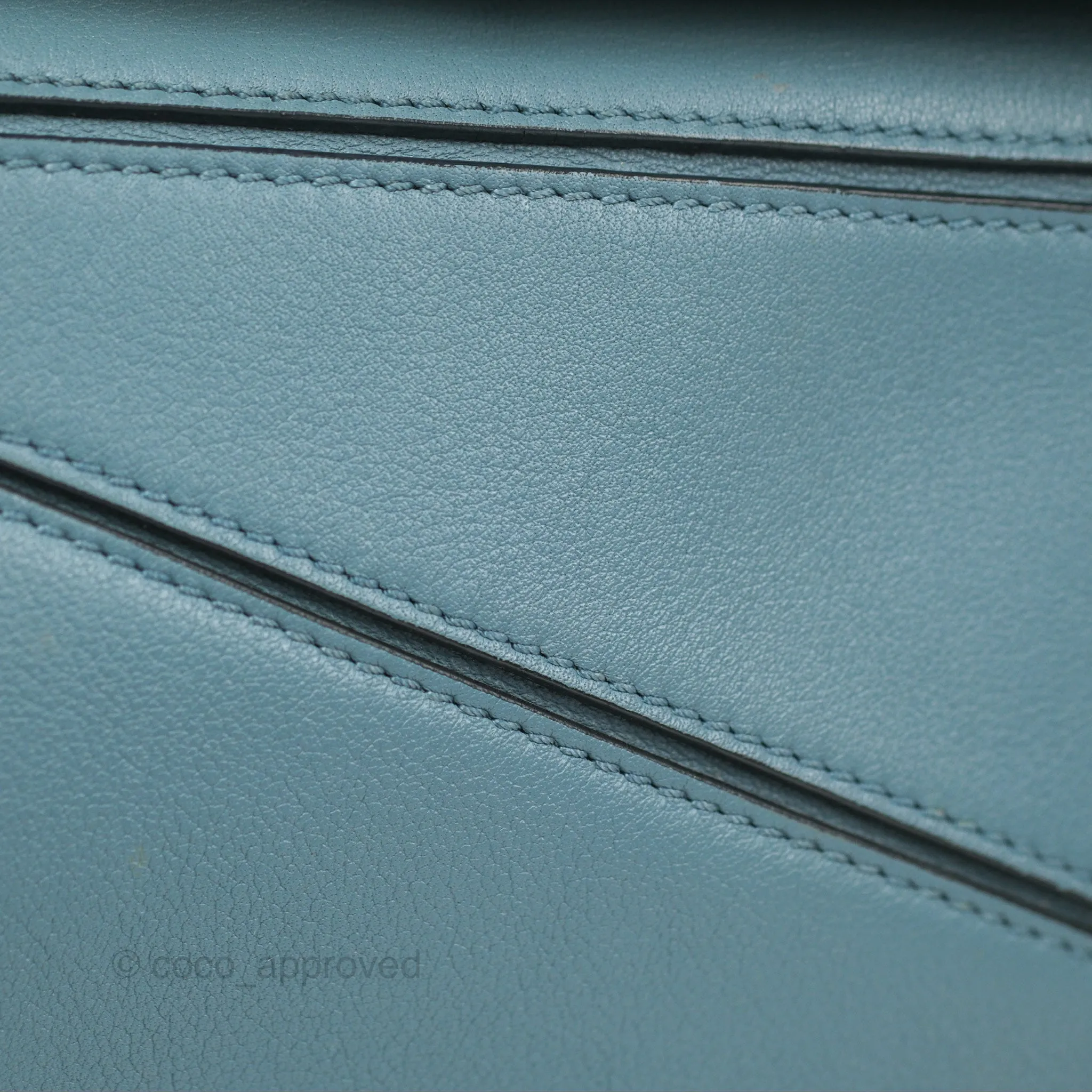 Loewe Small Puzzle Bag Stone Blue Calfskin Silver Hardware