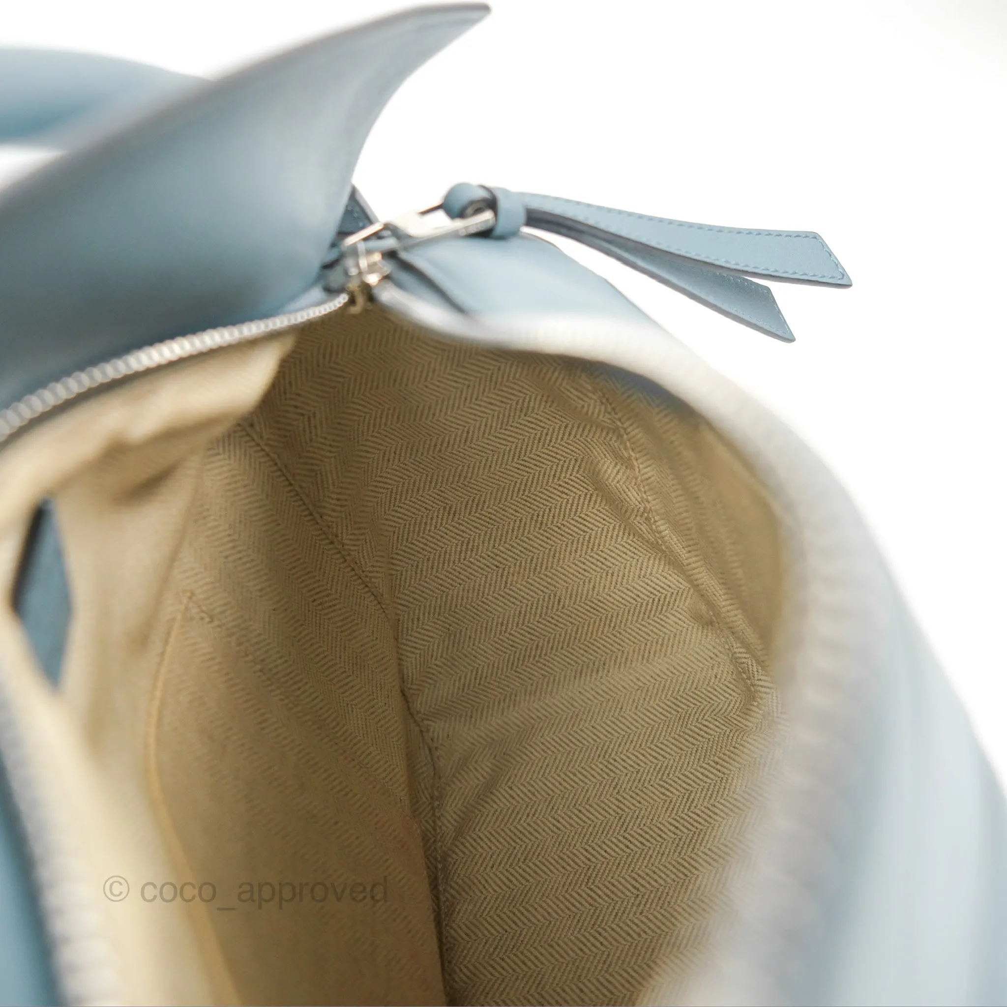 Loewe Small Puzzle Bag Stone Blue Calfskin Silver Hardware