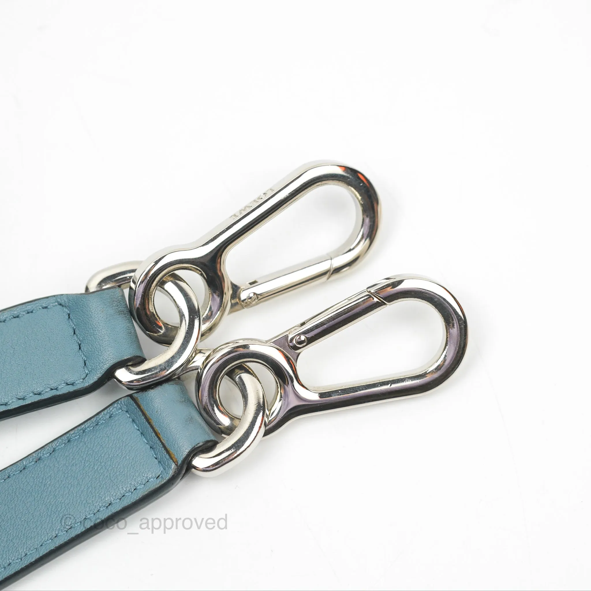 Loewe Small Puzzle Bag Stone Blue Calfskin Silver Hardware