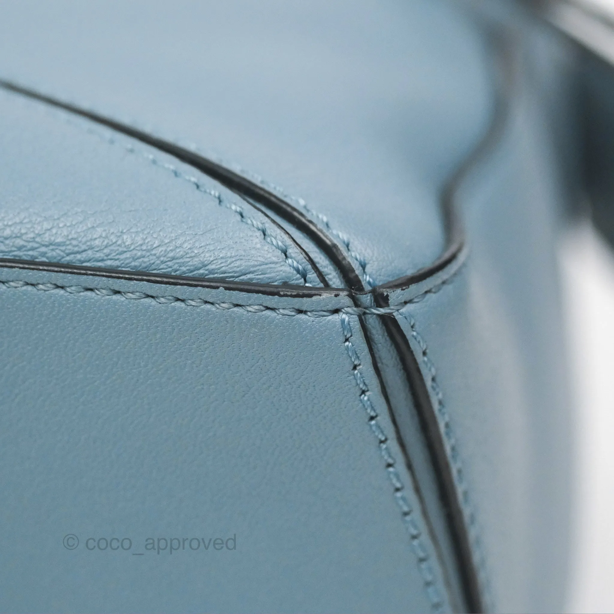 Loewe Small Puzzle Bag Stone Blue Calfskin