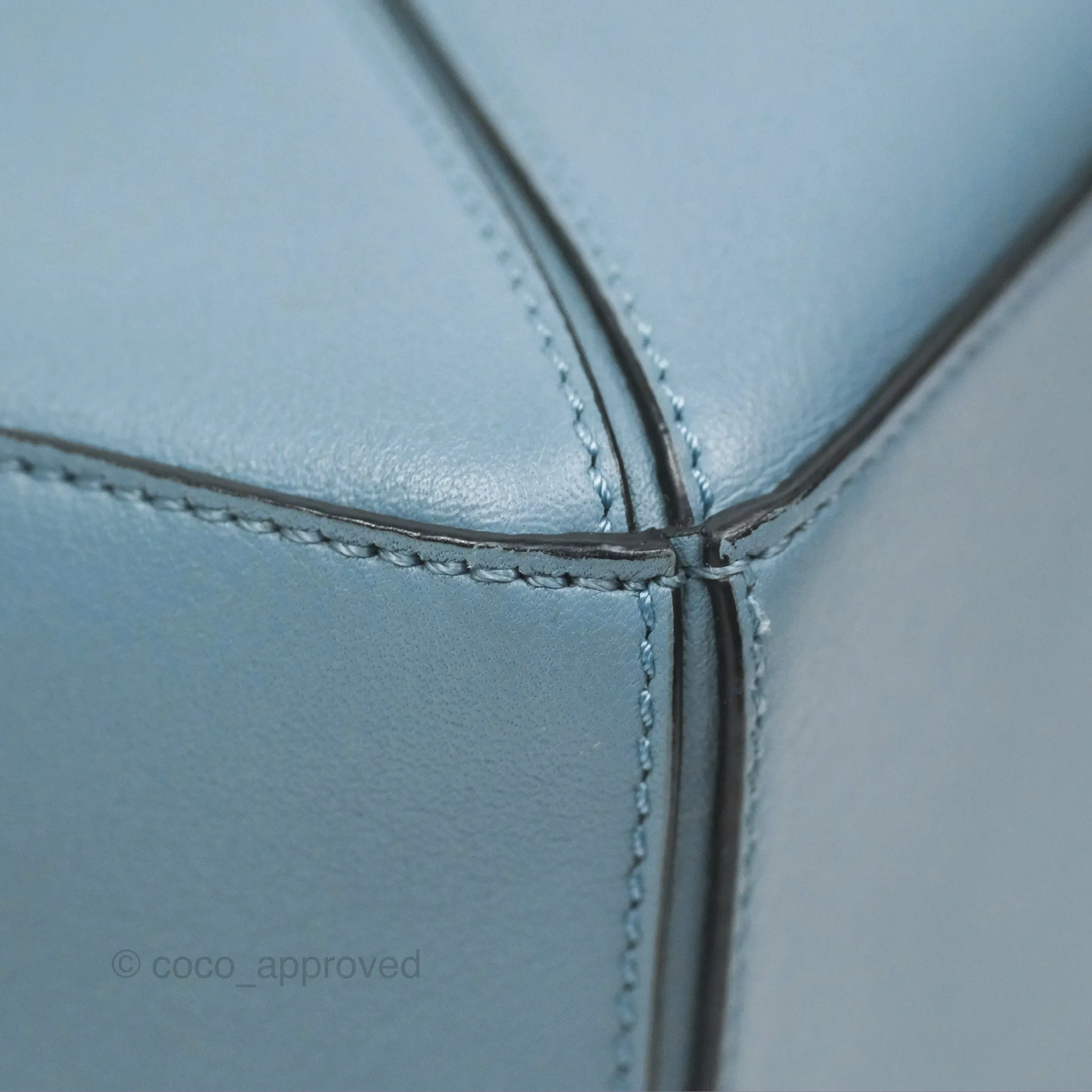 Loewe Small Puzzle Bag Stone Blue Calfskin