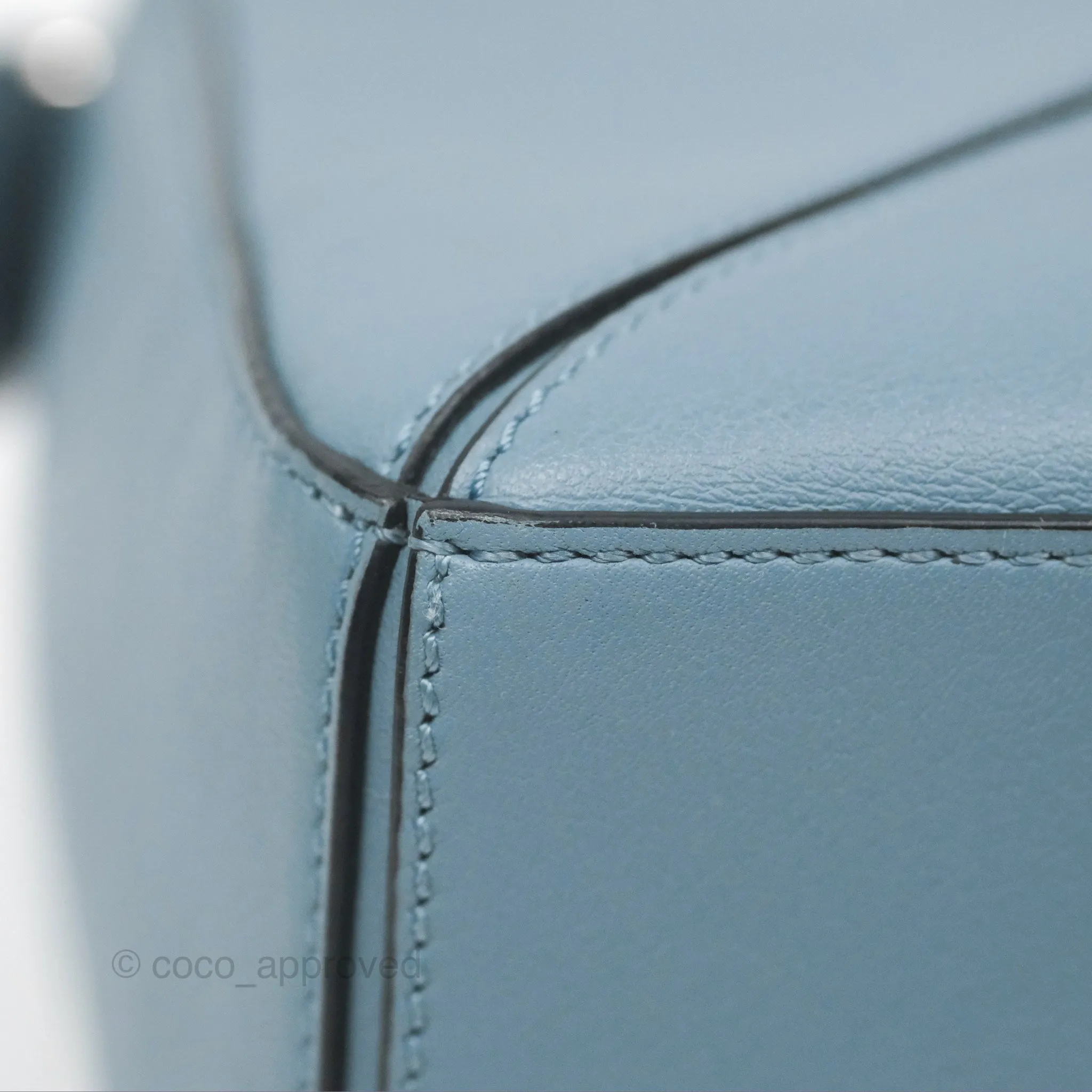 Loewe Small Puzzle Bag Stone Blue Calfskin