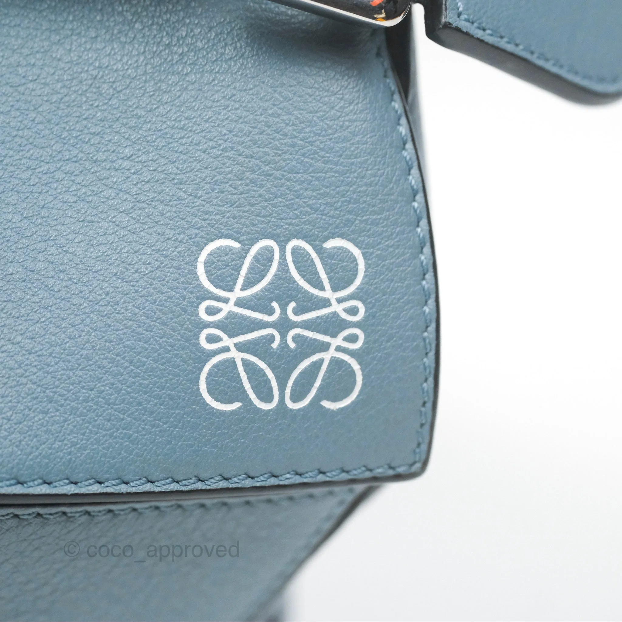 Loewe Small Puzzle Bag Stone Blue Calfskin