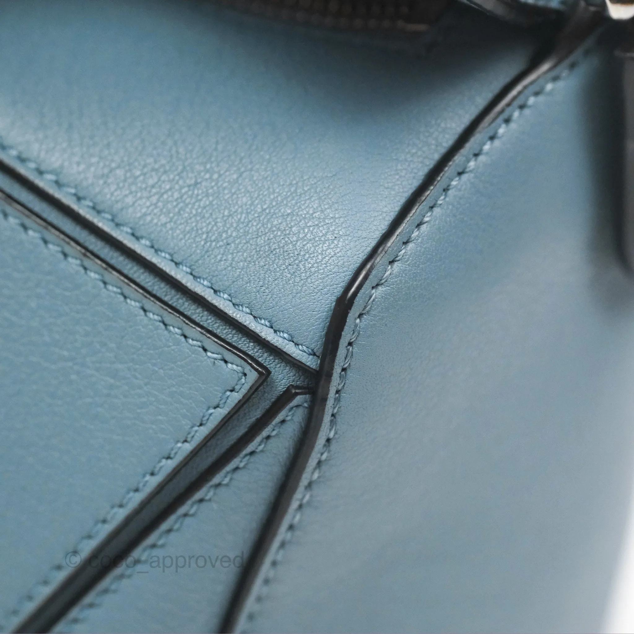 Loewe Small Puzzle Bag Stone Blue Calfskin