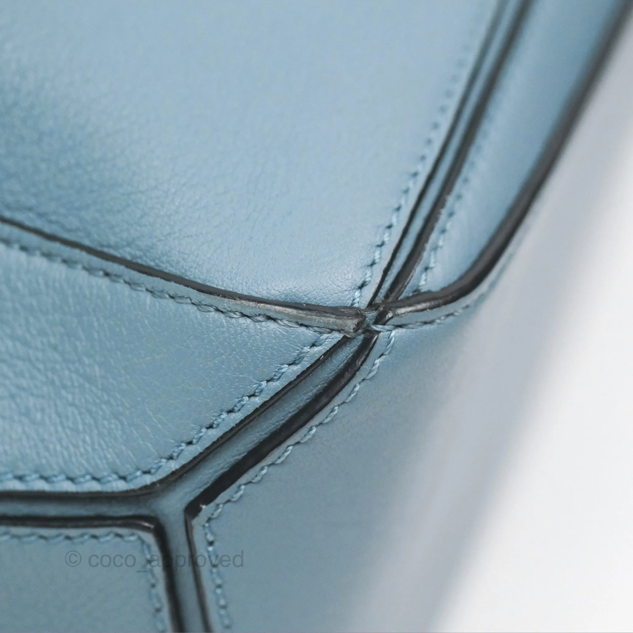 Loewe Small Puzzle Bag Stone Blue Calfskin