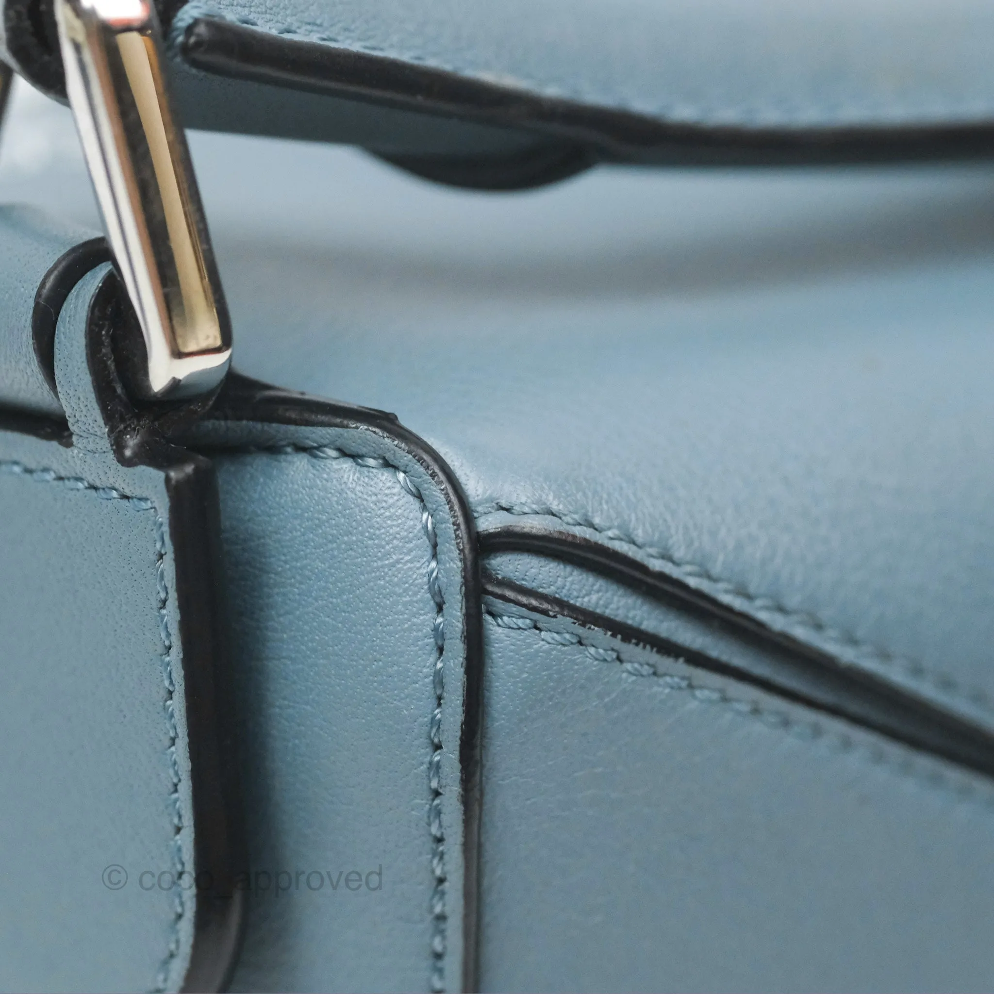 Loewe Small Puzzle Bag Stone Blue Calfskin