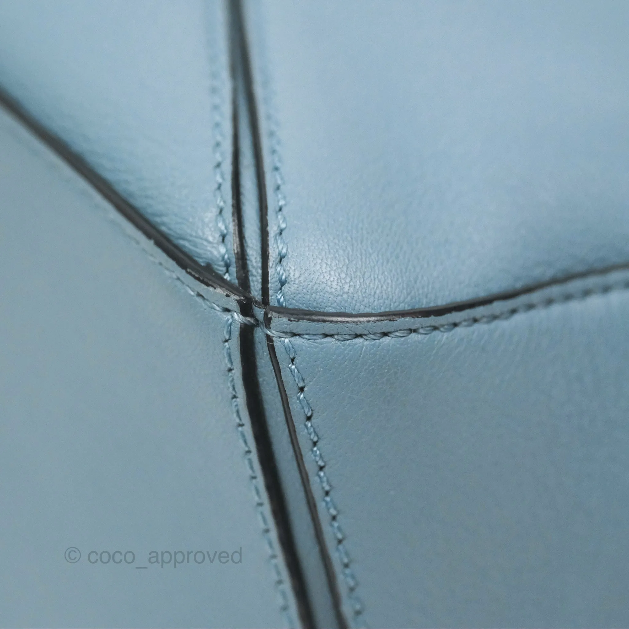 Loewe Small Puzzle Bag Stone Blue Calfskin