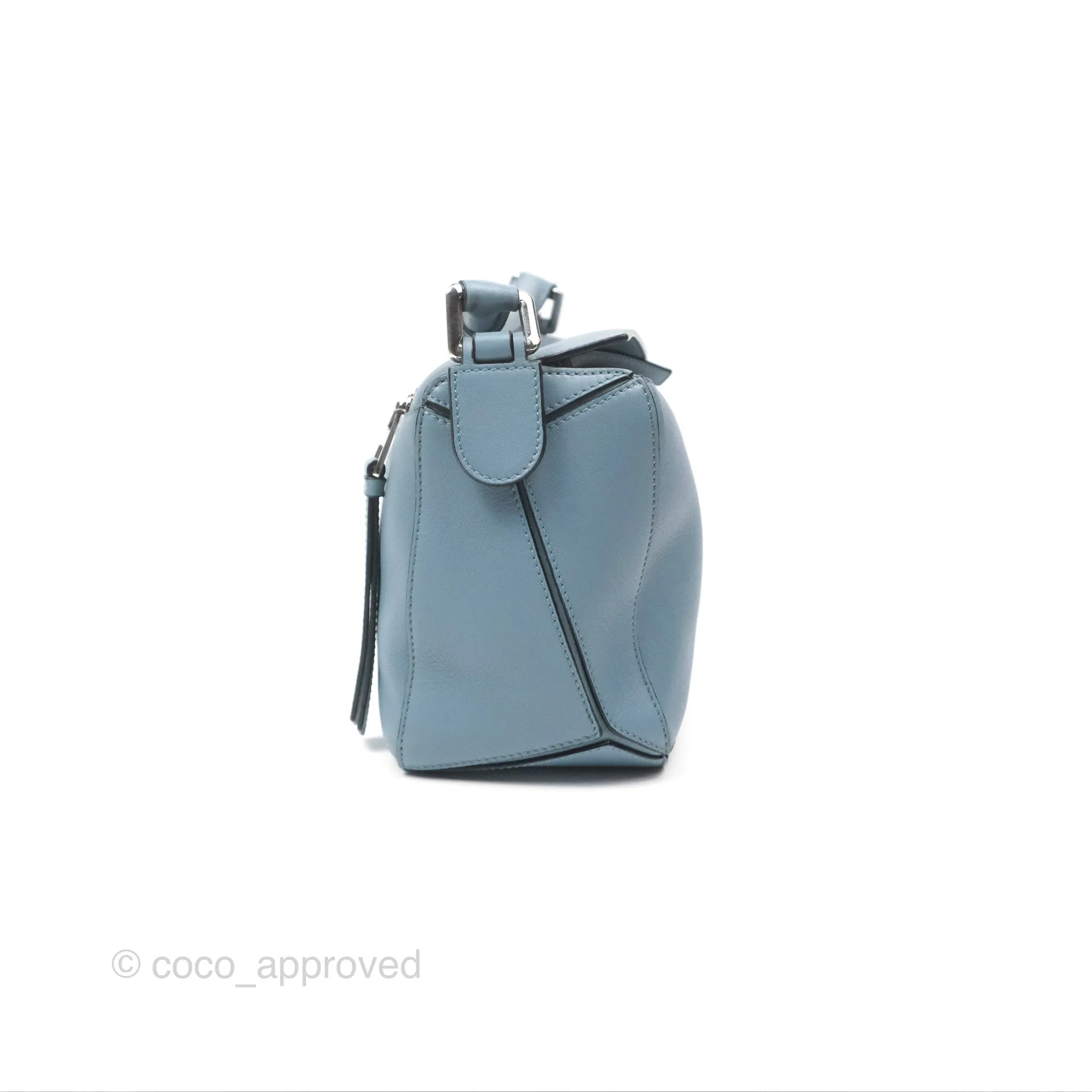 Loewe Small Puzzle Bag Stone Blue Calfskin