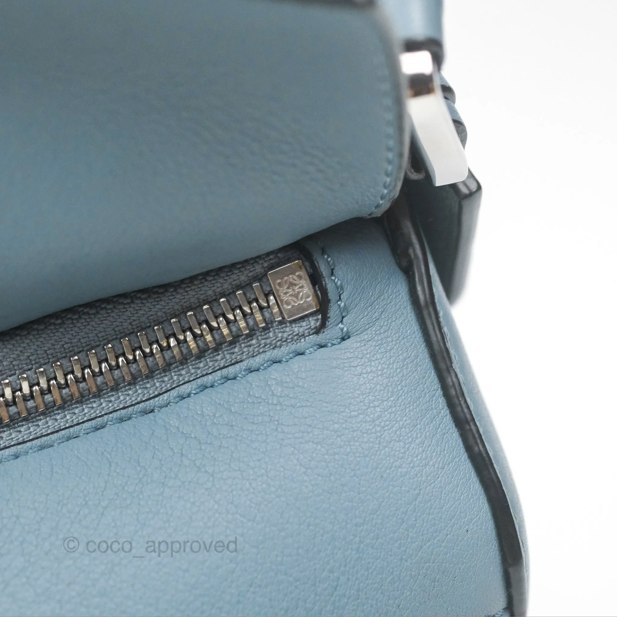 Loewe Small Puzzle Bag Stone Blue Calfskin