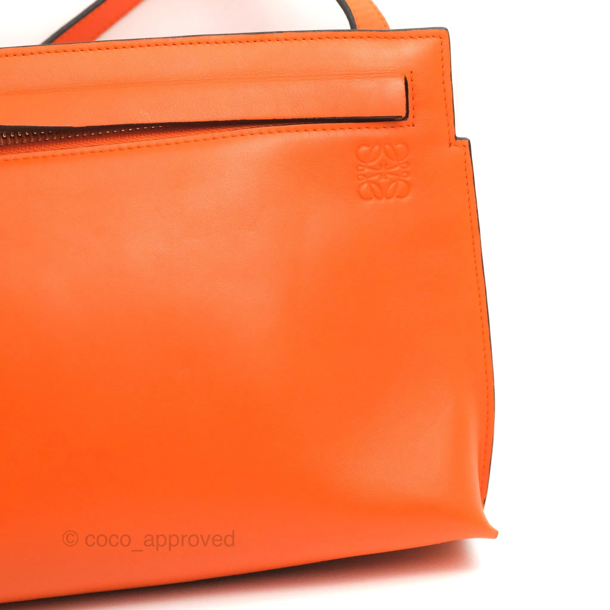 Loewe T Pouch Shoulder Bag Orange Calfskin