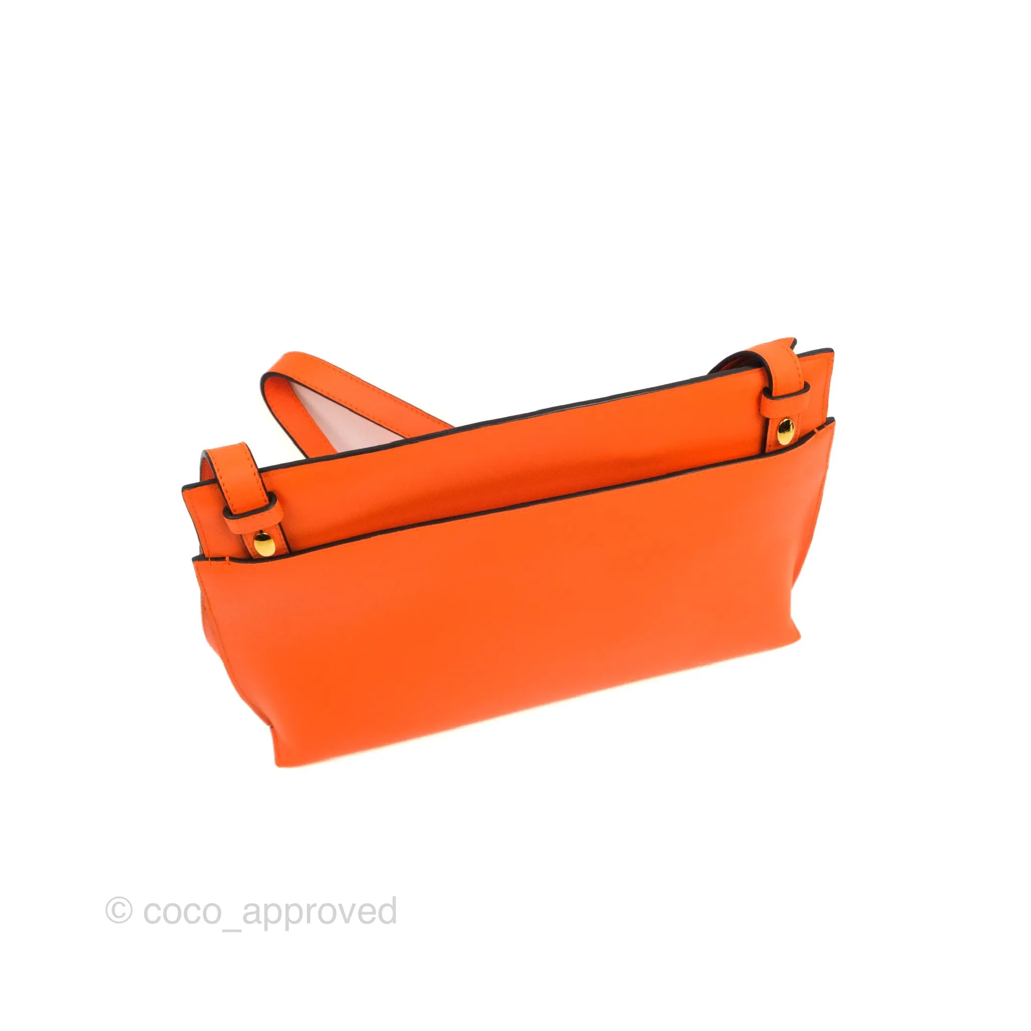 Loewe T Pouch Shoulder Bag Orange Calfskin