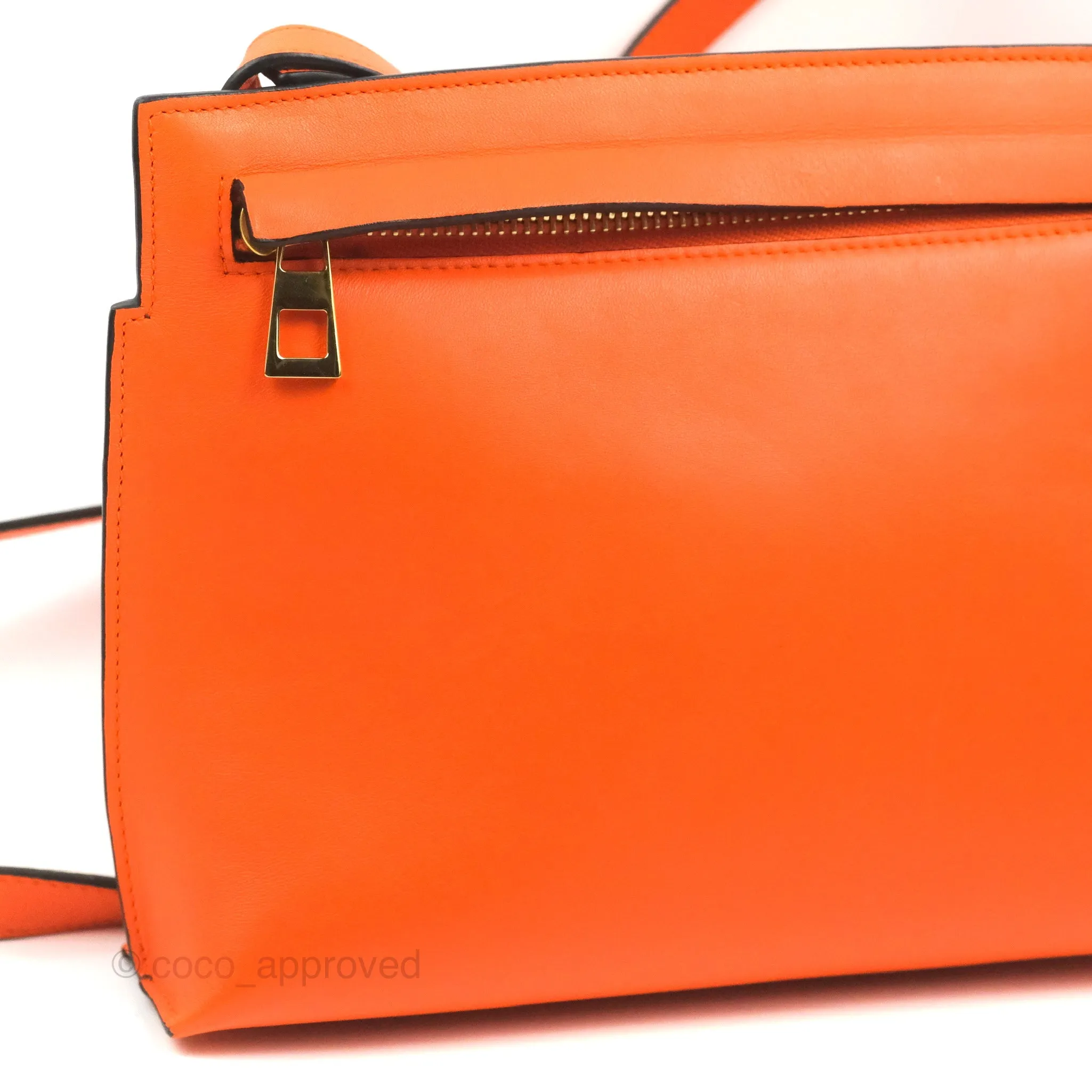Loewe T Pouch Shoulder Bag Orange Calfskin