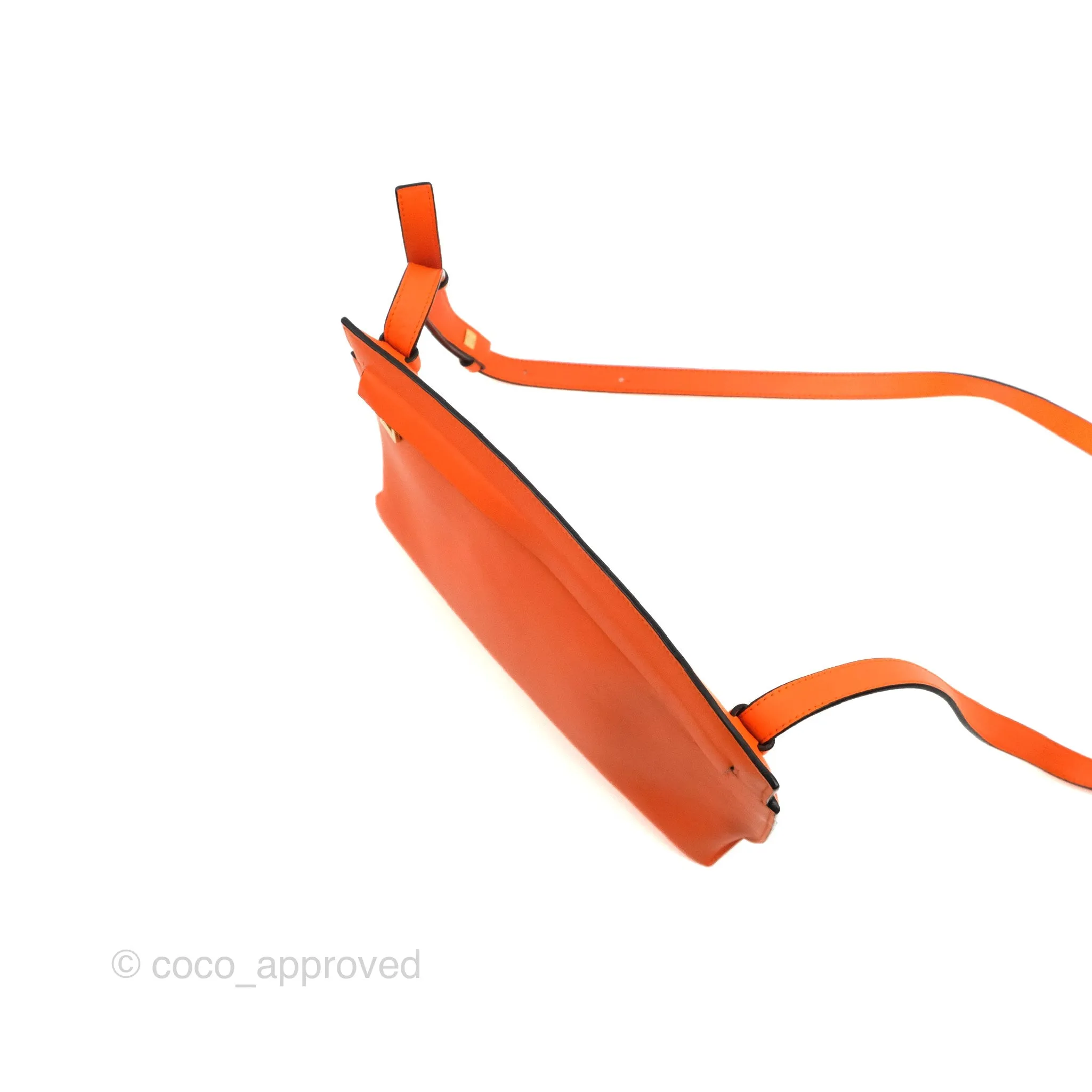 Loewe T Pouch Shoulder Bag Orange Calfskin