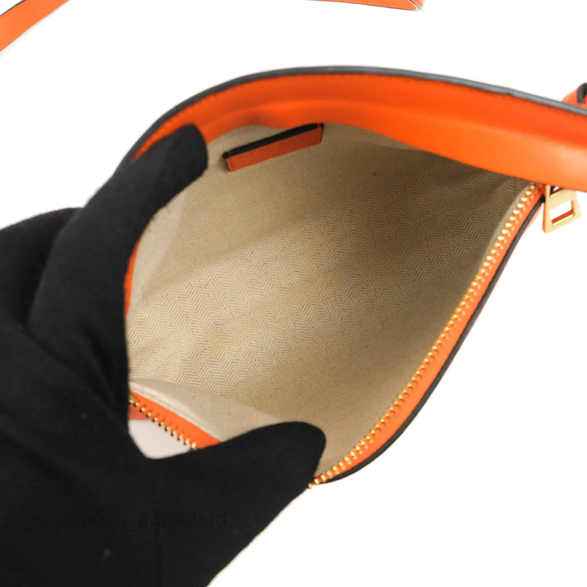 Loewe T Pouch Shoulder Bag Orange Calfskin
