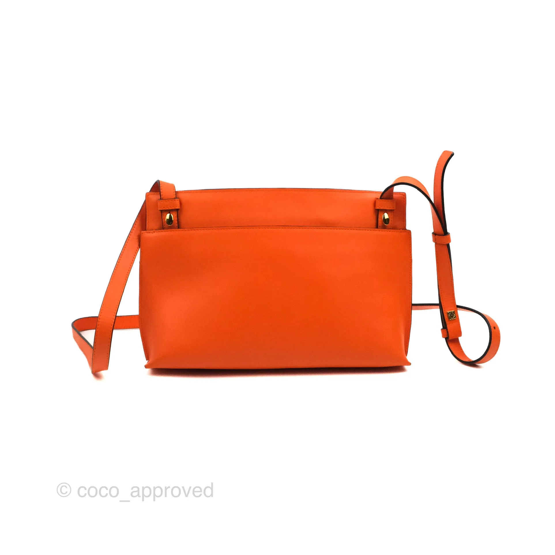 Loewe T Pouch Shoulder Bag Orange Calfskin