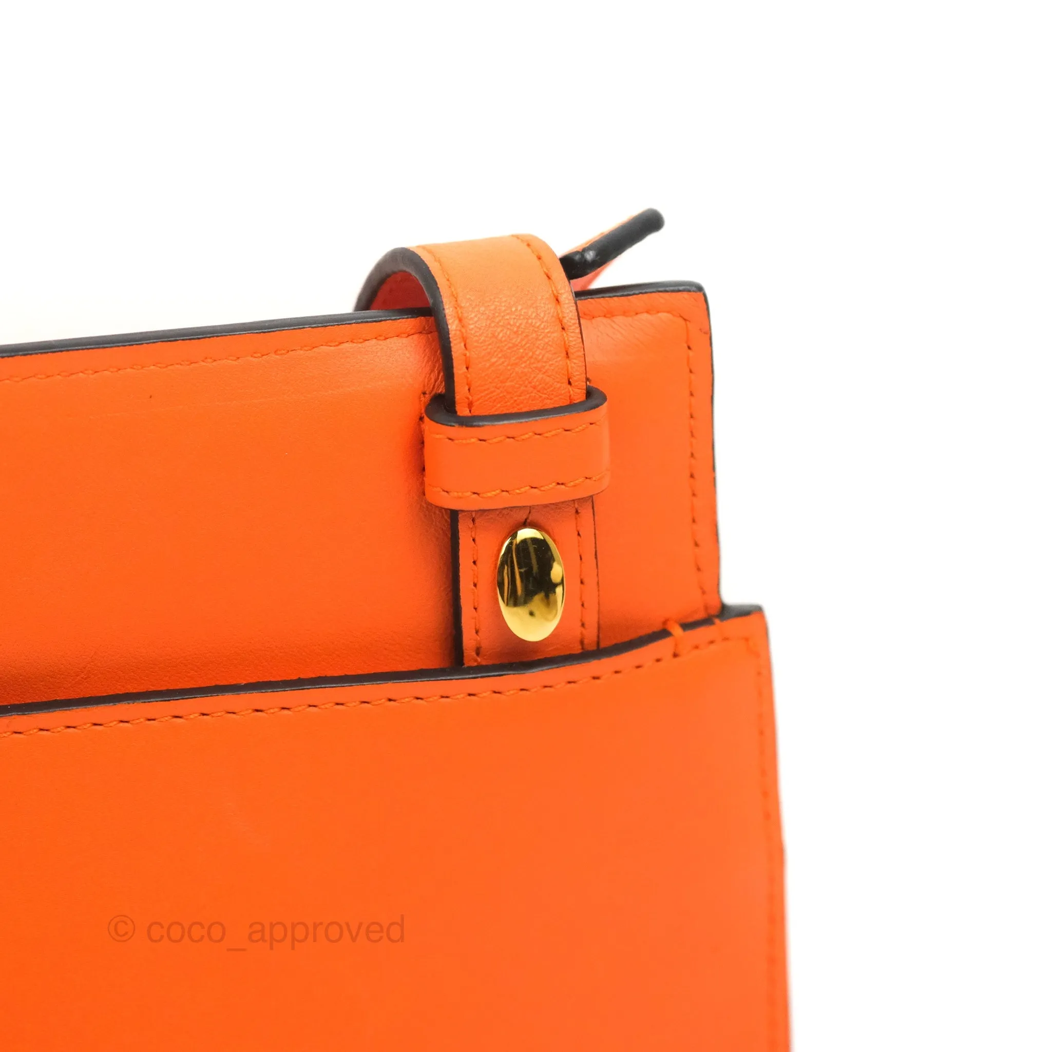 Loewe T Pouch Shoulder Bag Orange Calfskin