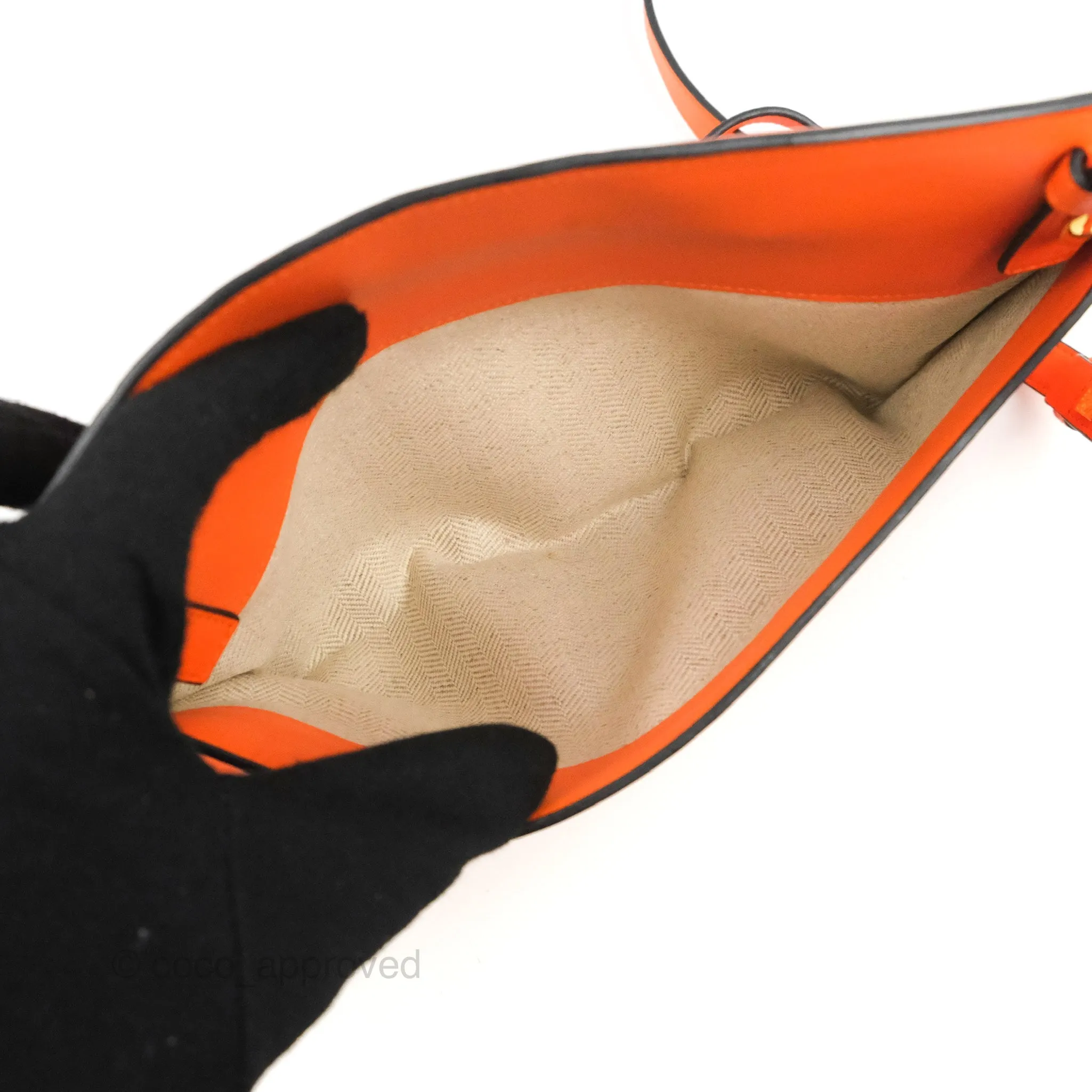 Loewe T Pouch Shoulder Bag Orange Calfskin