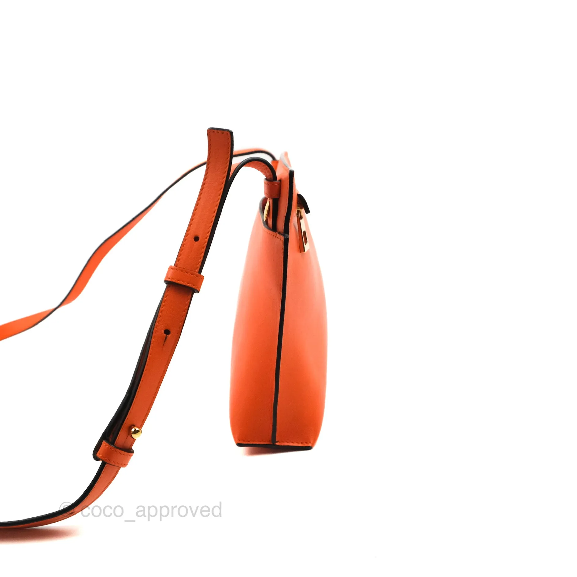 Loewe T Pouch Shoulder Bag Orange Calfskin