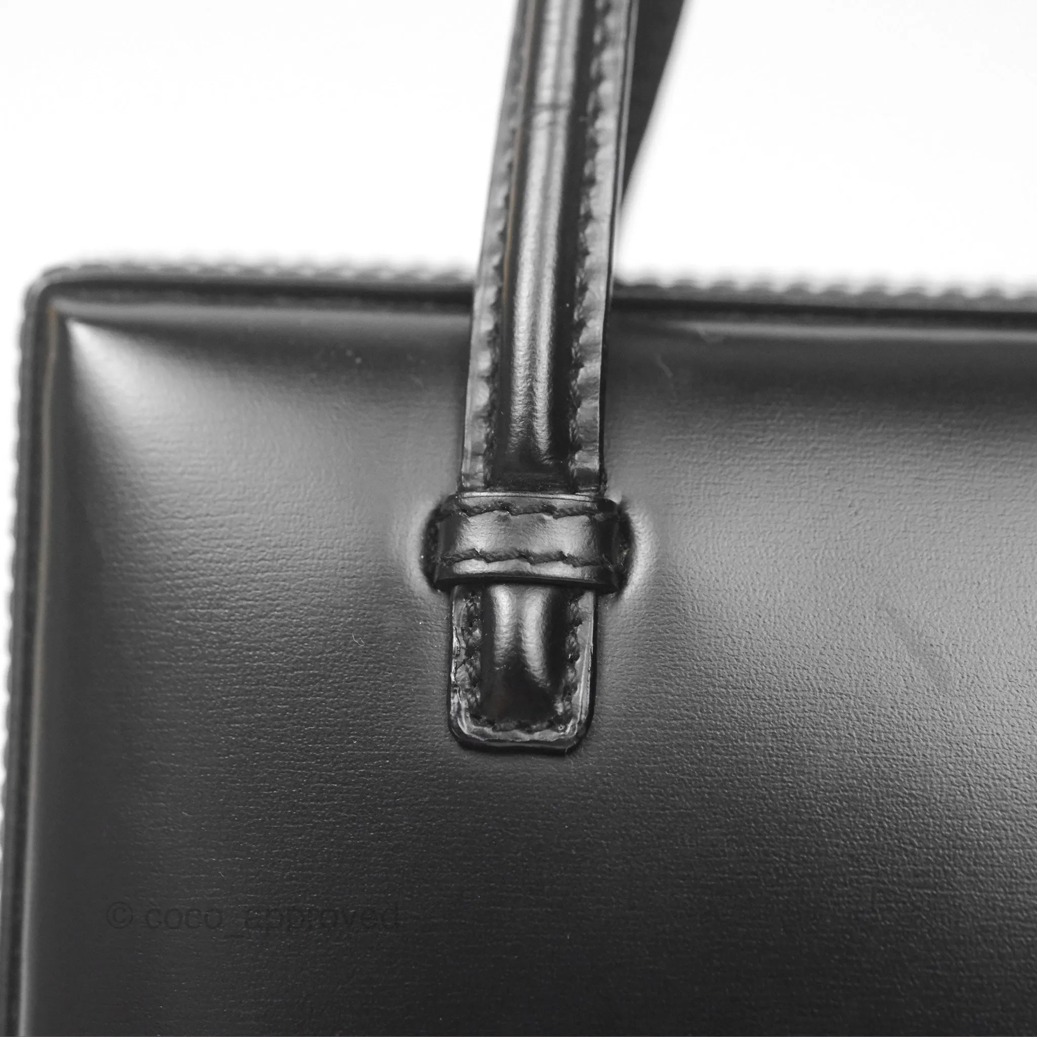Loewe Vintage Small Postal Handle Bag Black Leather