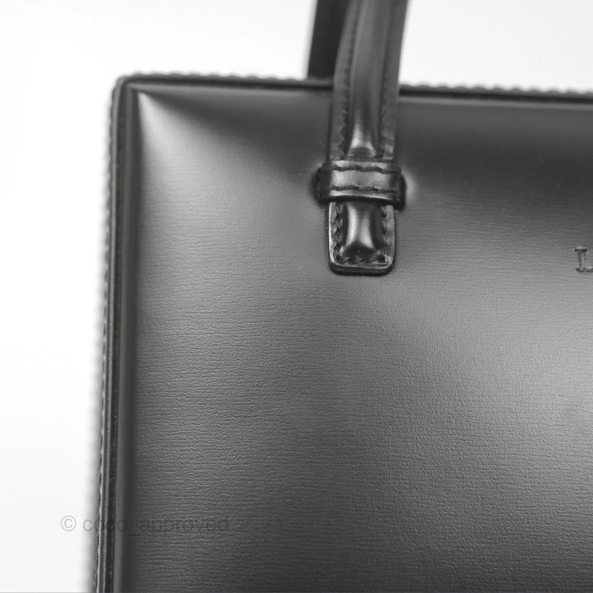 Loewe Vintage Small Postal Handle Bag Black Leather