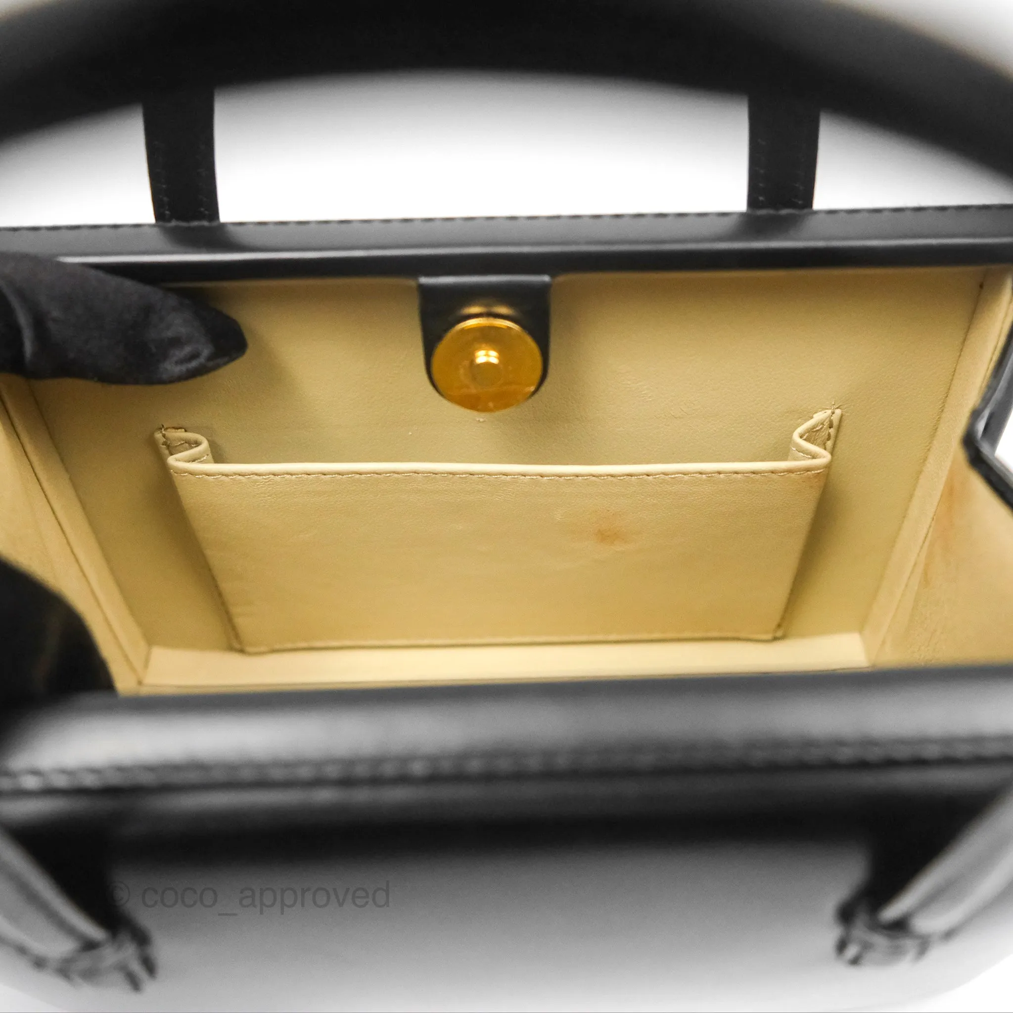 Loewe Vintage Small Postal Handle Bag Black Leather
