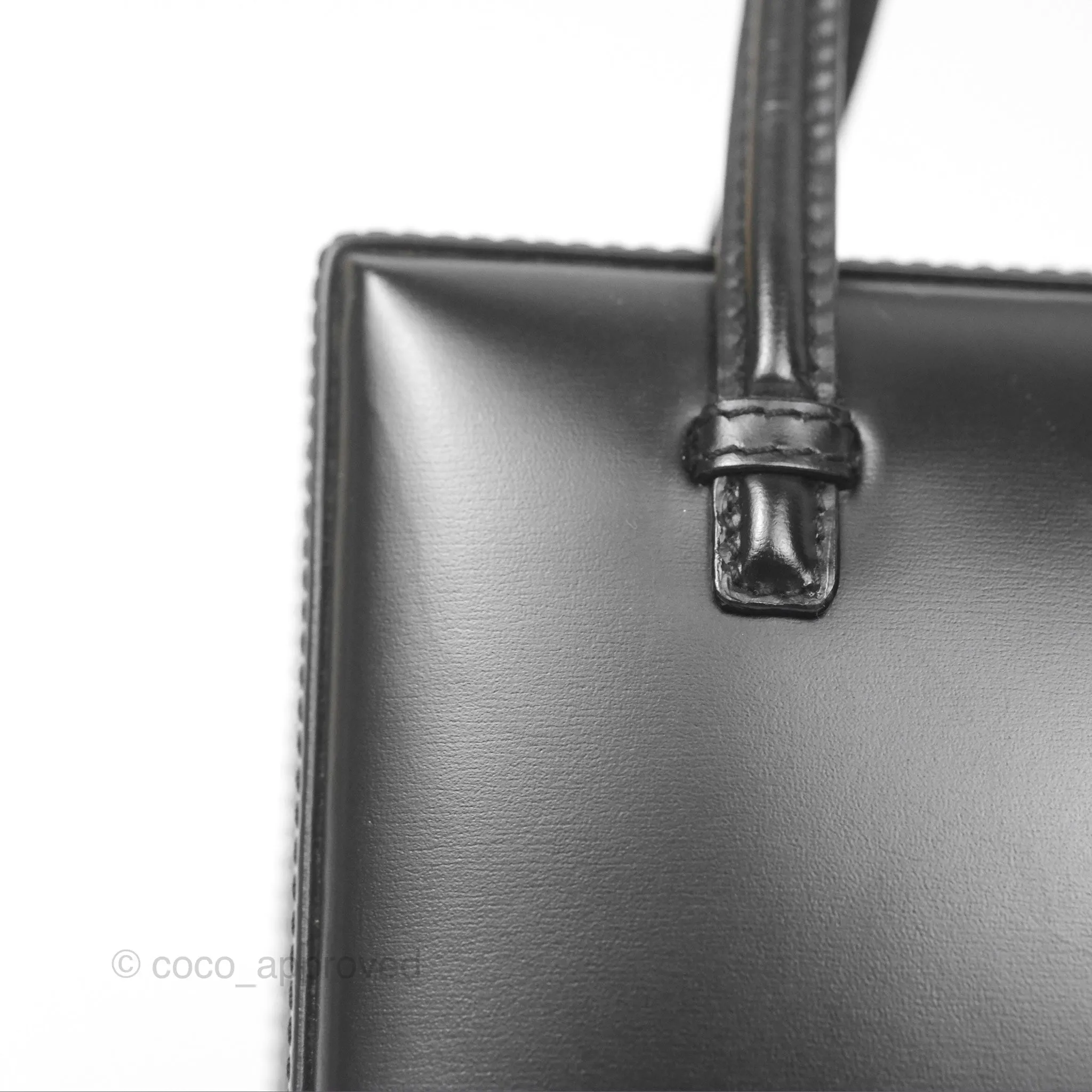 Loewe Vintage Small Postal Handle Bag Black Leather