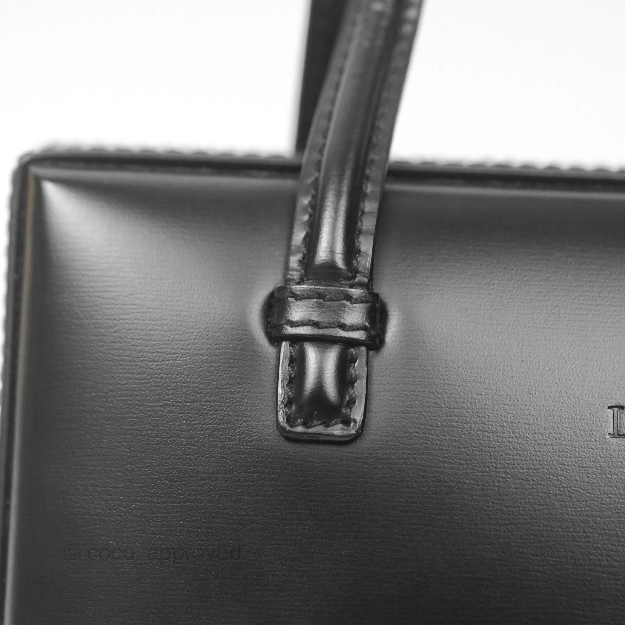 Loewe Vintage Small Postal Handle Bag Black Leather