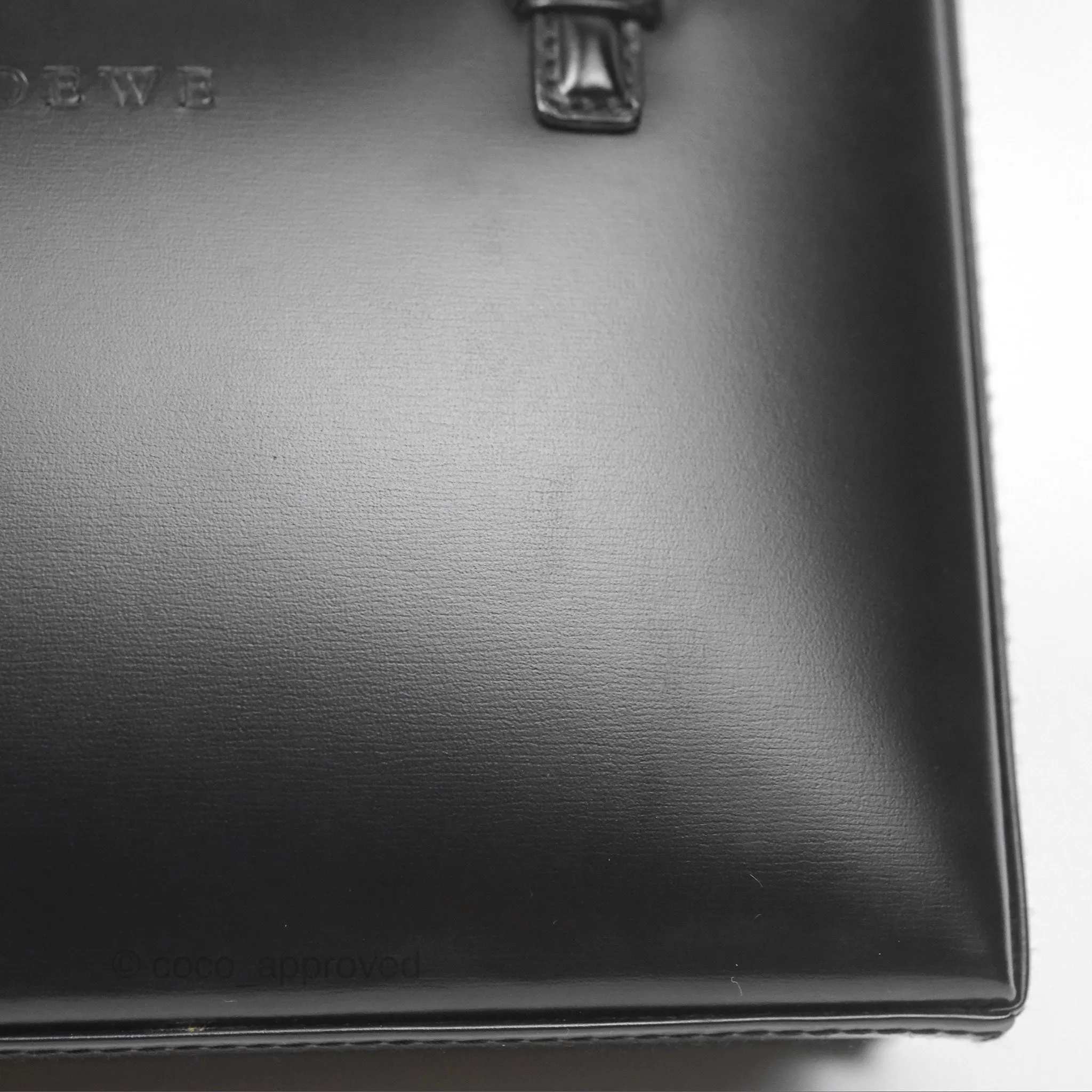 Loewe Vintage Small Postal Handle Bag Black Leather