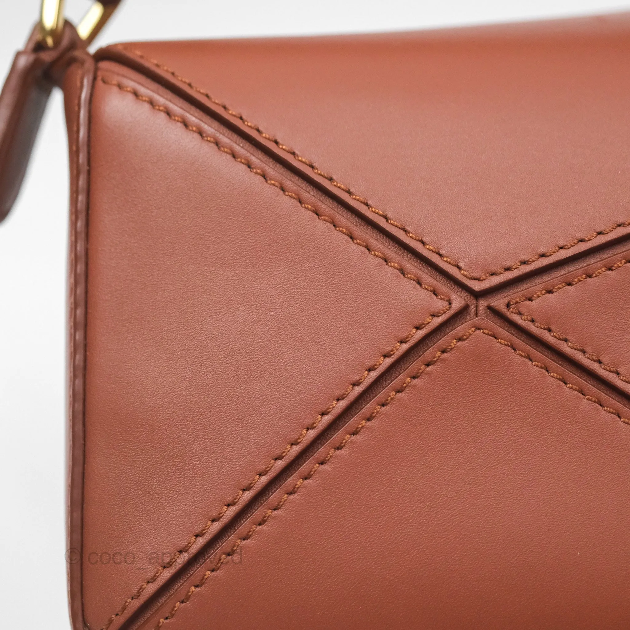 Loewe x Howls Moving Mini Puzzle Bag Tan Calfskin Gold Hardware